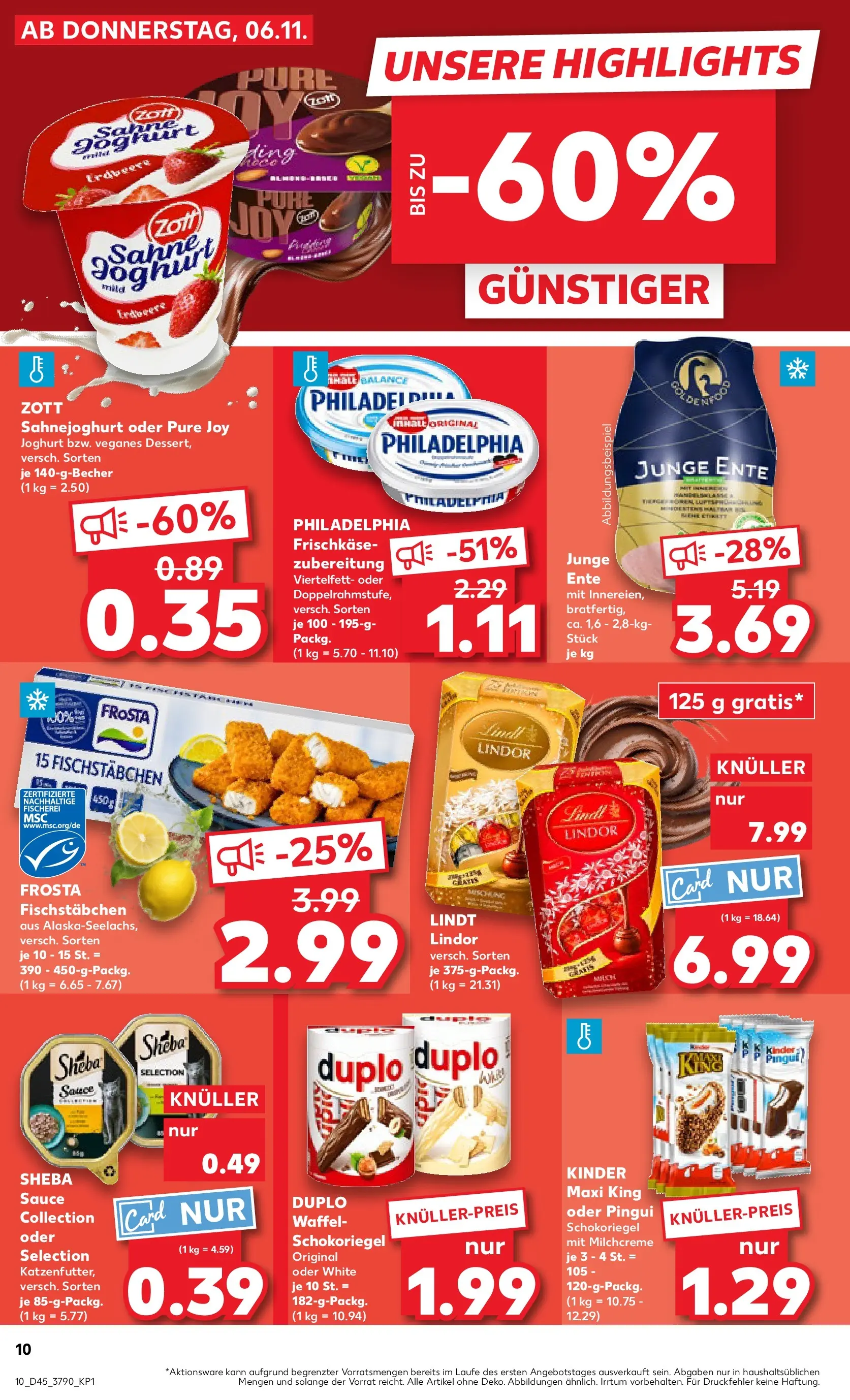 Prospekt Kaufland ab 06.11.2025 » Angebote und Werbung Online | Seite: 10 | Produkte: Joghurt, Philadelphia, Frosta, Fischstabchen Prospekt Kaufland ab 06.11.2025 » Angebote Online zum Blättern | Seite: 10 | Produkte: Joghurt, Philadelphia, Frosta, Fischstabchen