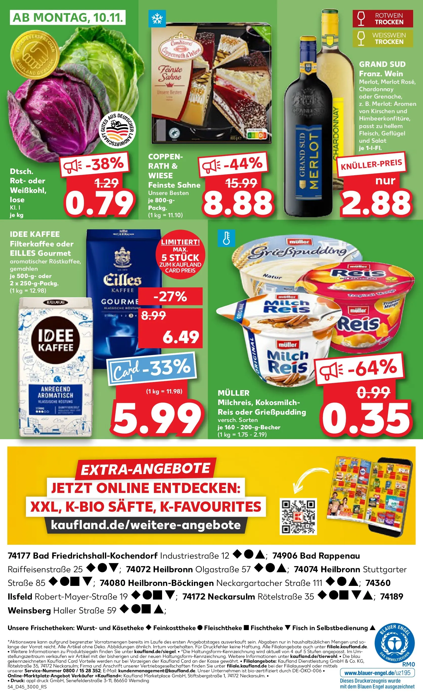 Prospekt Kaufland ab 06.11.2025 » Angebote Online zum Blättern | Seite: 54 | Produkte: Merlot, Bad, Pudding, Kirschen