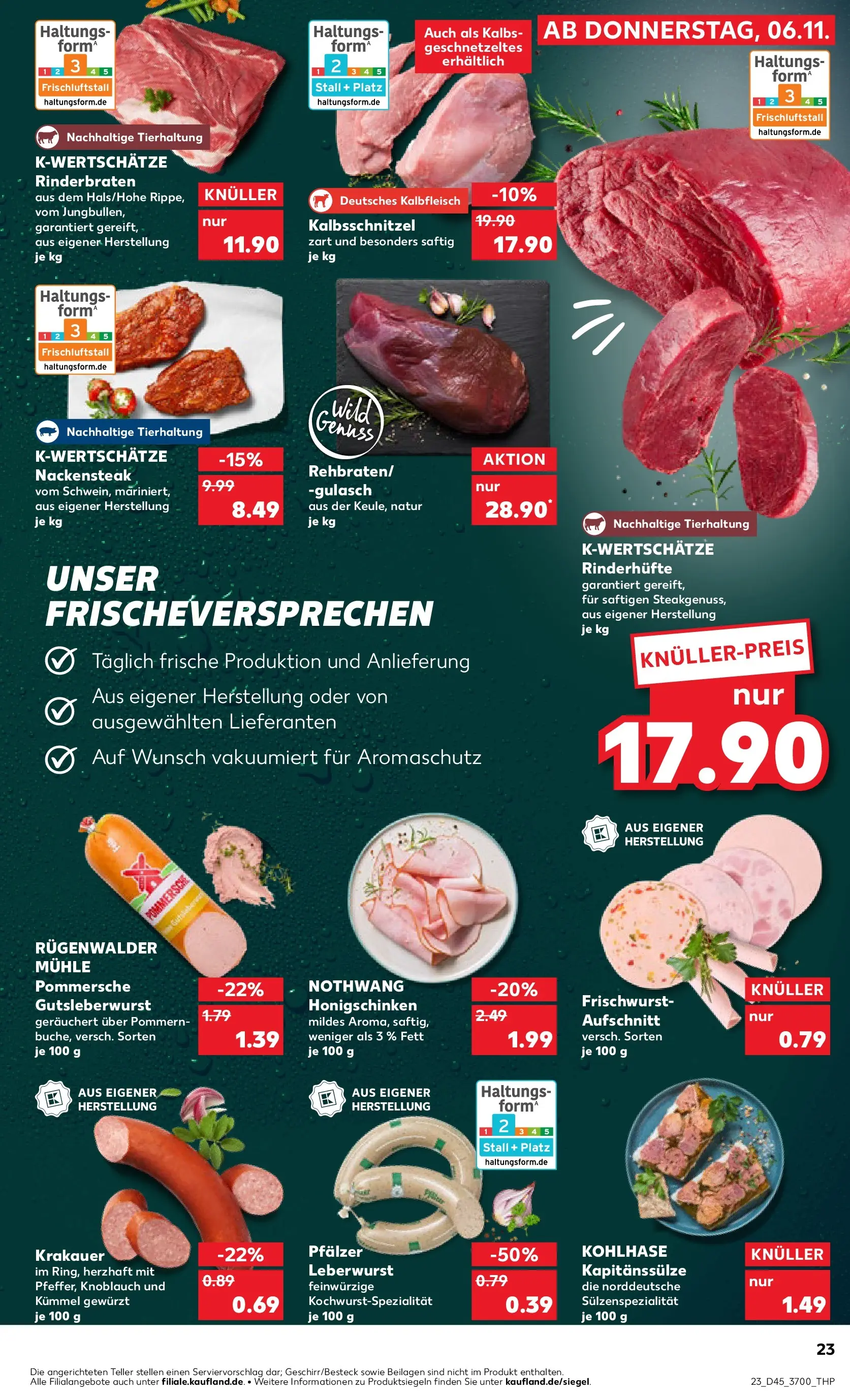Prospekt Kaufland ab 06.11.2025 » Angebote und Werbung Online | Seite: 23 | Produkte: Rinderbraten, Gulasch, Knoblauch, Steak Prospekt Kaufland ab 06.11.2025 » Angebote Online zum Blättern | Seite: 23 | Produkte: Rinderbraten, Gulasch, Knoblauch, Steak