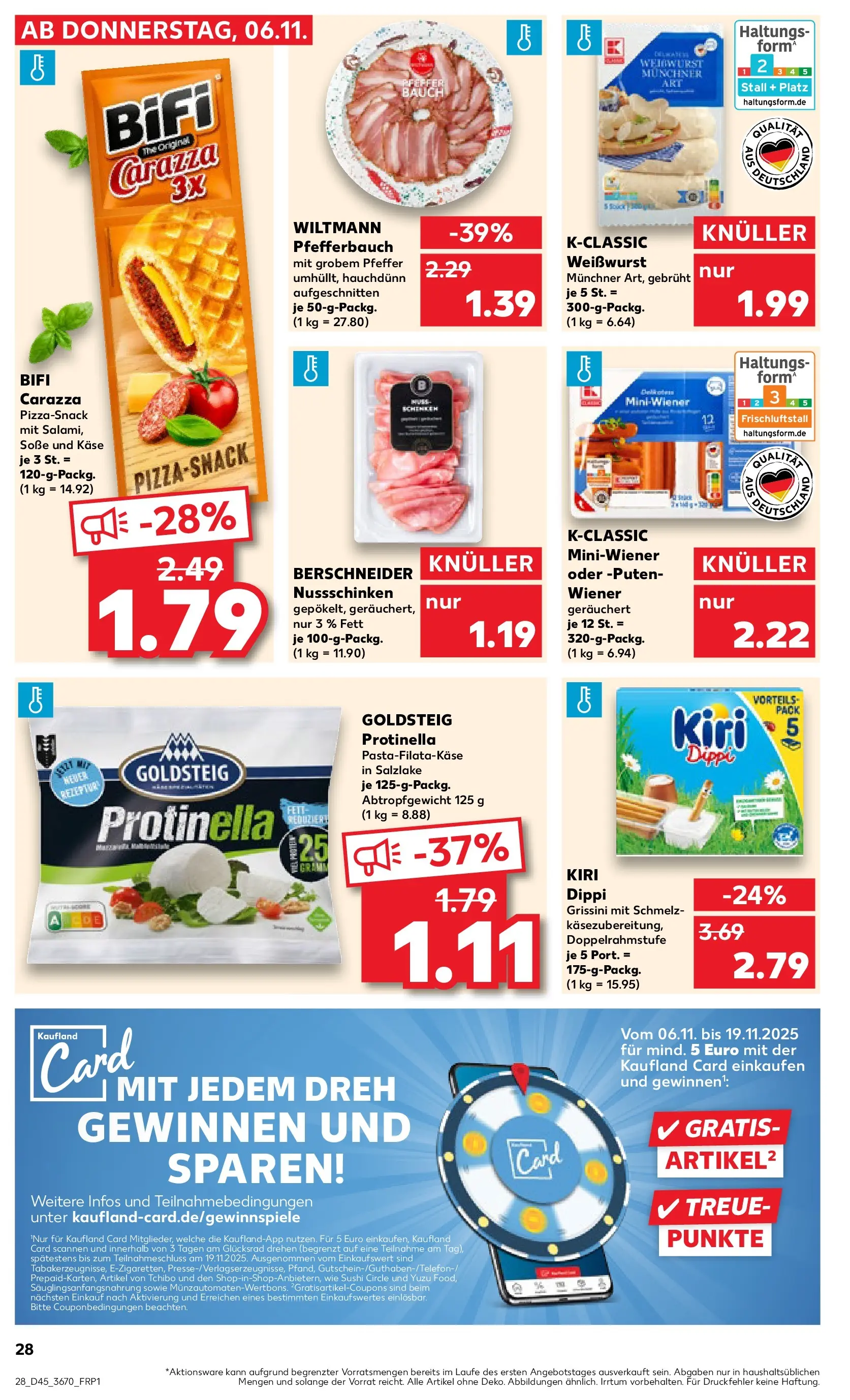 Prospekt Kaufland ab 06.11.2025 » Angebote und Werbung Online | Seite: 28 | Produkte: Mozzarella, Bifi, Weißwurst, Pfeffer Prospekt Kaufland ab 06.11.2025 » Angebote Online zum Blättern | Seite: 28 | Produkte: Mozzarella, Bifi, Weißwurst, Pfeffer