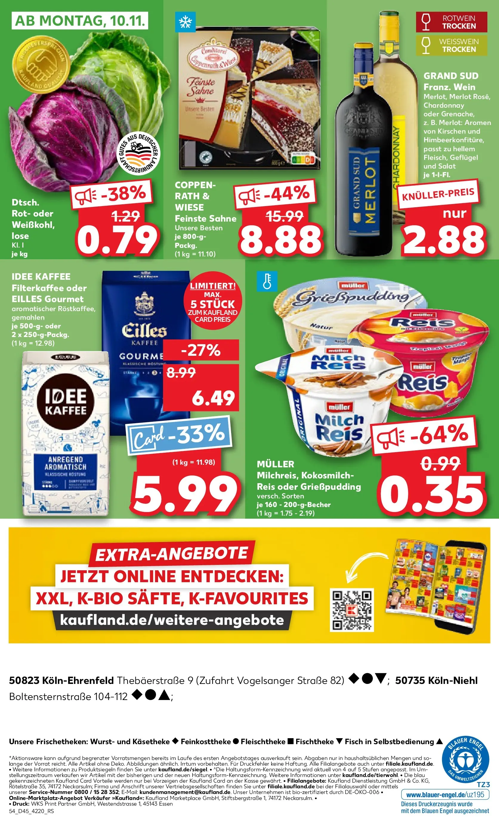 Prospekt Kaufland ab 06.11.2025 » Angebote und Werbung Online | Seite: 54 | Produkte: Kaffee, Weißwein, Merlot, Kirschen Prospekt Kaufland ab 06.11.2025 » Angebote Online zum Blättern | Seite: 54 | Produkte: Kaffee, Weißwein, Merlot, Kirschen
