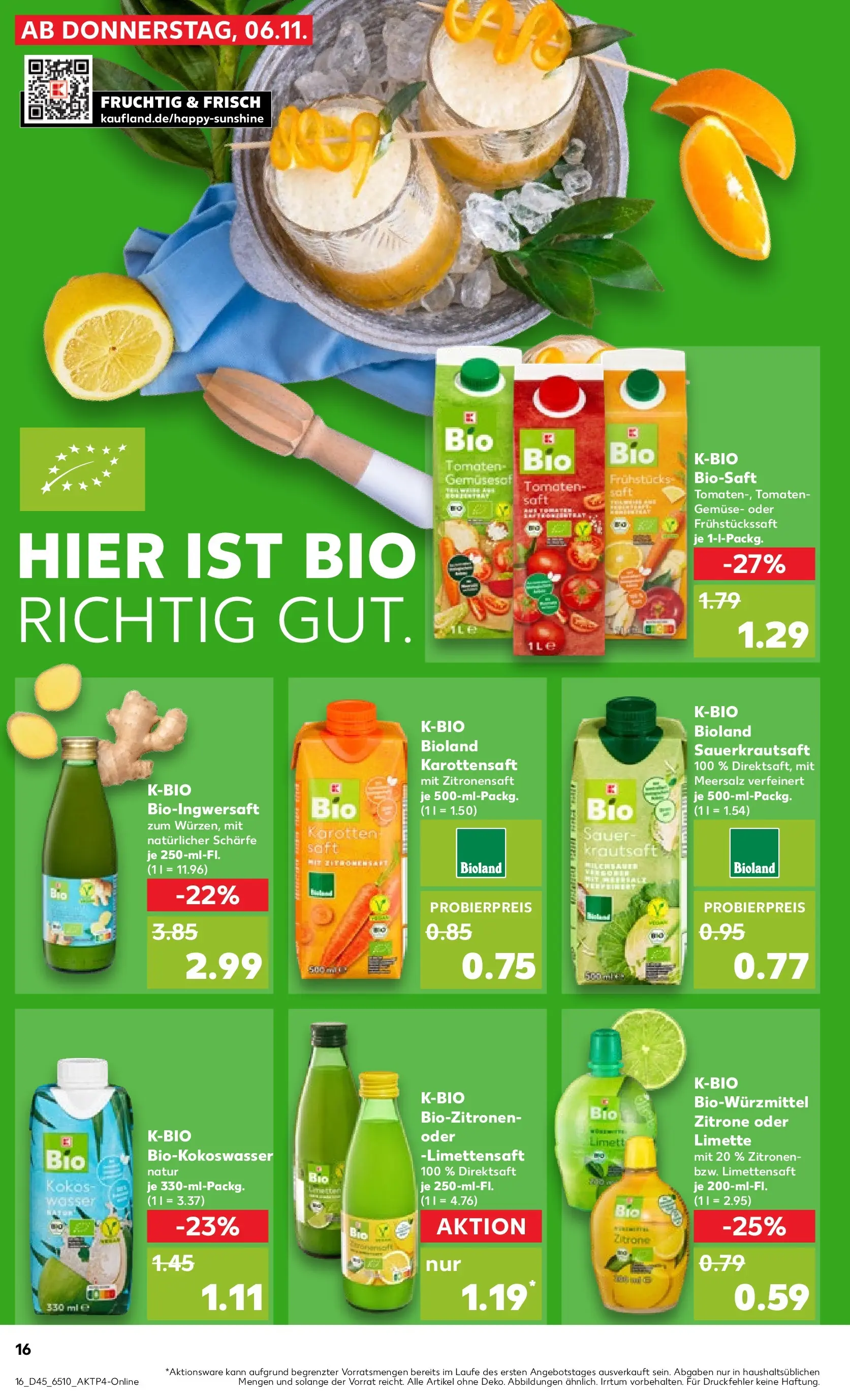 Prospekt Kaufland ab 06.11.2025 » Angebote Online zum Blättern | Seite: 20 | Produkte: Wasser, Gemüse, Zitrone, Limette