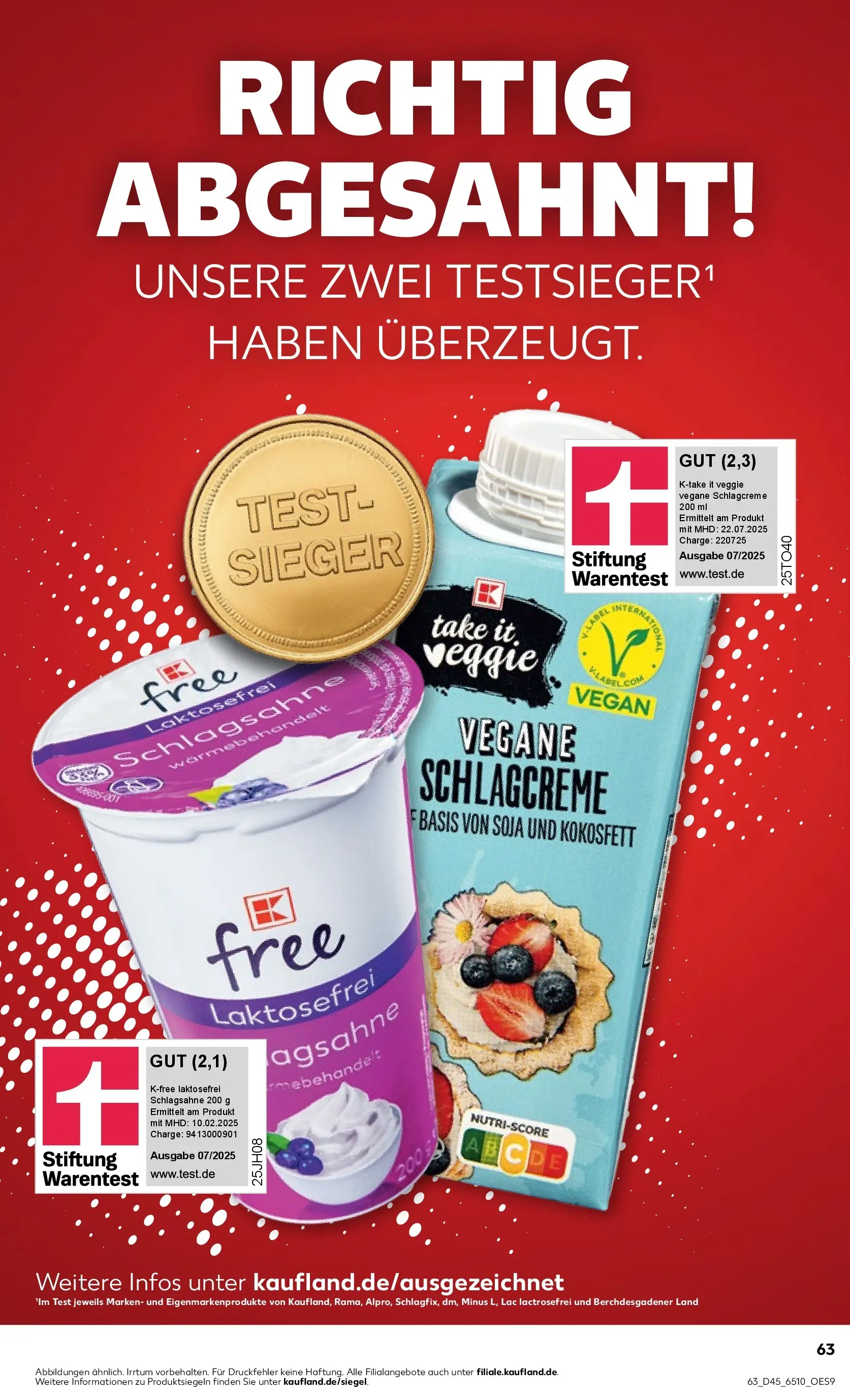 Prospekt Kaufland ab 06.11.2025 » Angebote Online zum Blättern | Seite: 67 | Produkte: Schlagsahne