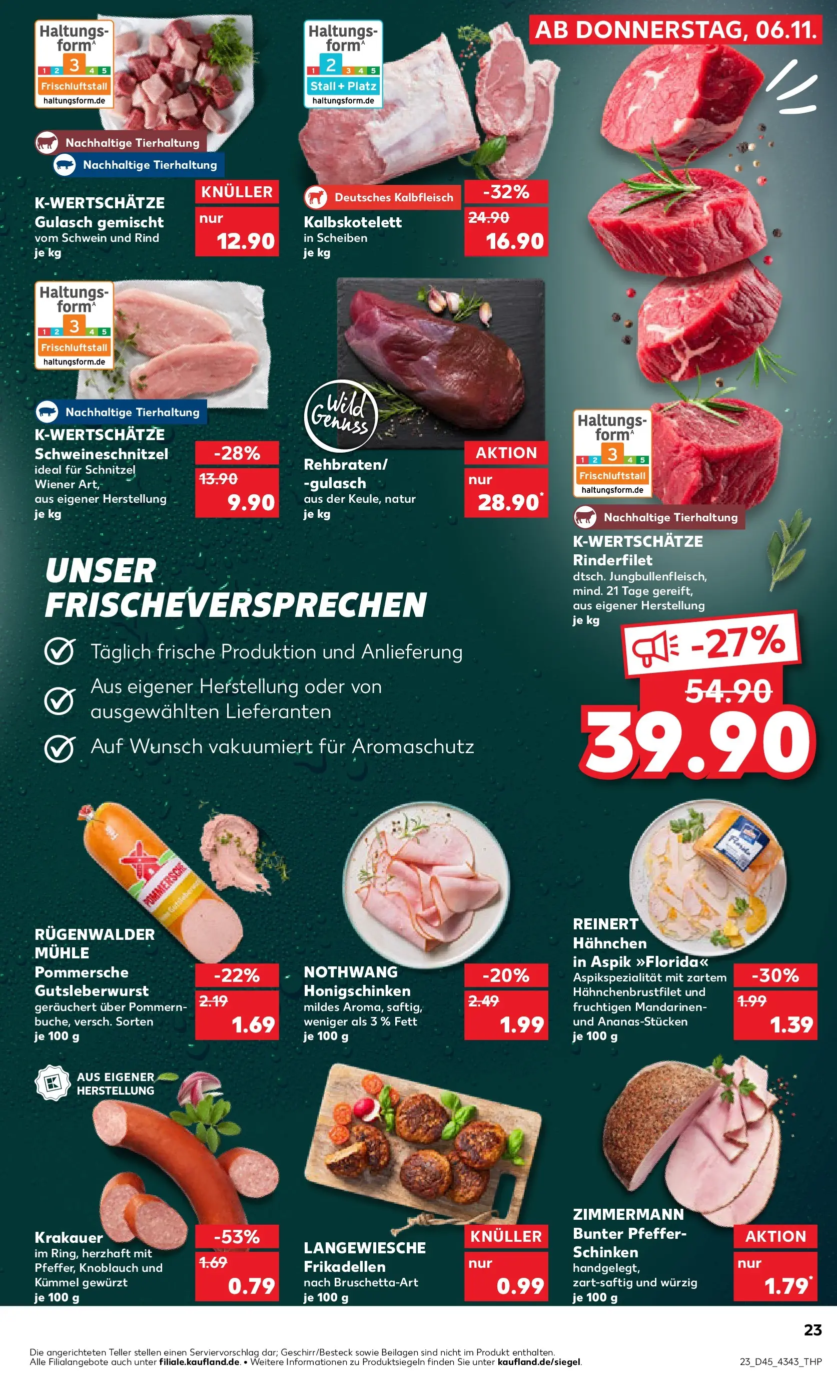 Prospekt Kaufland ab 06.11.2025 » Angebote Online zum Blättern | Seite: 23 | Produkte: Mühle, Hahnchen, Mandarinen, Pfeffer