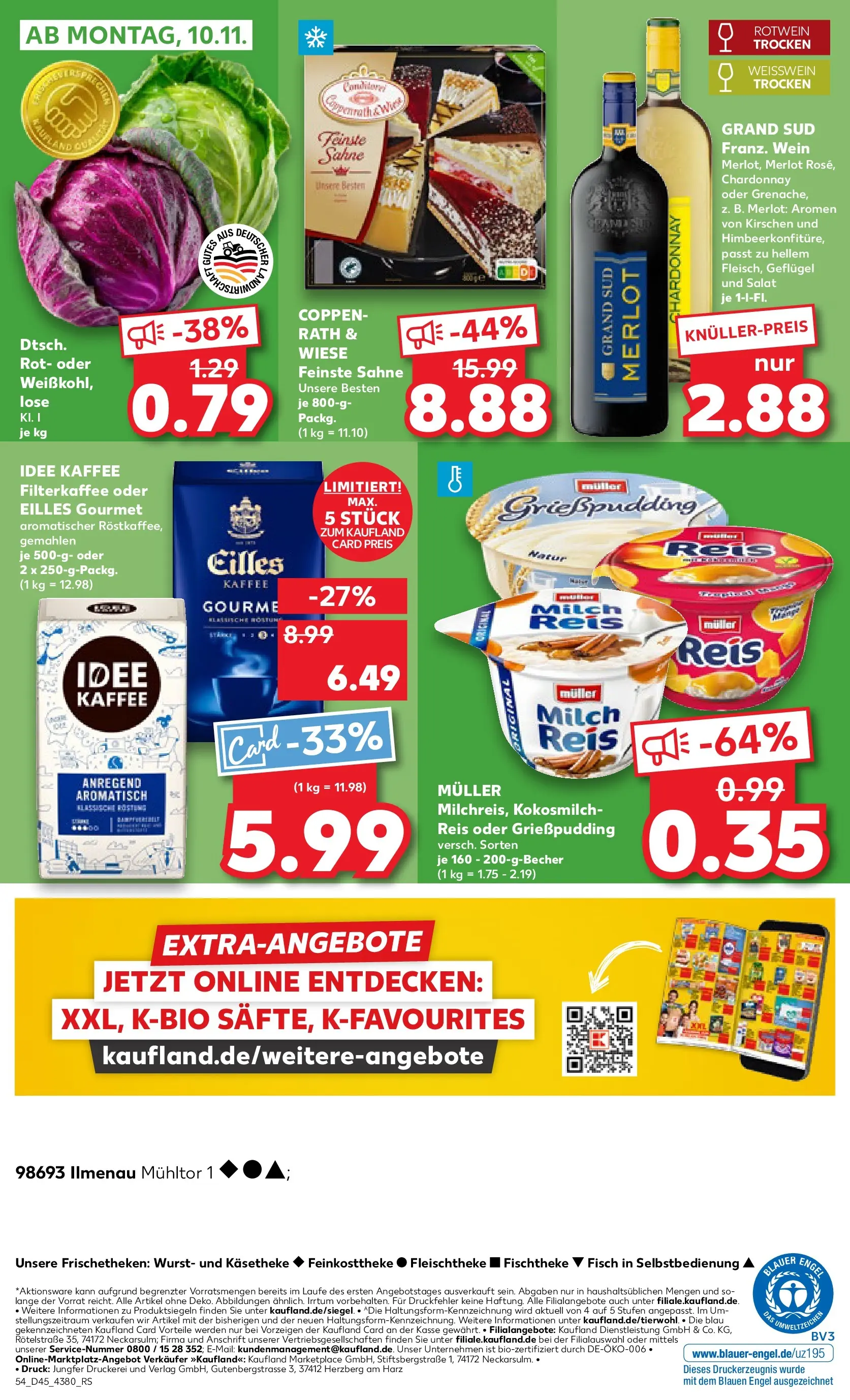 Prospekt Kaufland ab 06.11.2025 » Angebote Online zum Blättern | Seite: 54 | Produkte: Merlot, Kirschen, Wurst, Grand sud