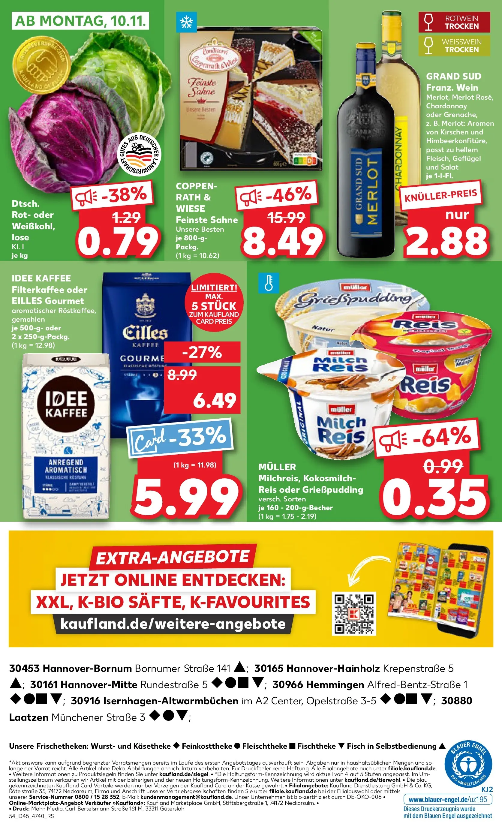 Prospekt Kaufland ab 06.11.2025 » Angebote und Werbung Online | Seite: 54 | Produkte: Idee kaffee, Weißwein trocken, Wurst, Reis Prospekt Kaufland ab 06.11.2025 » Angebote Online zum Blättern | Seite: 54 | Produkte: Idee kaffee, Weißwein trocken, Wurst, Reis