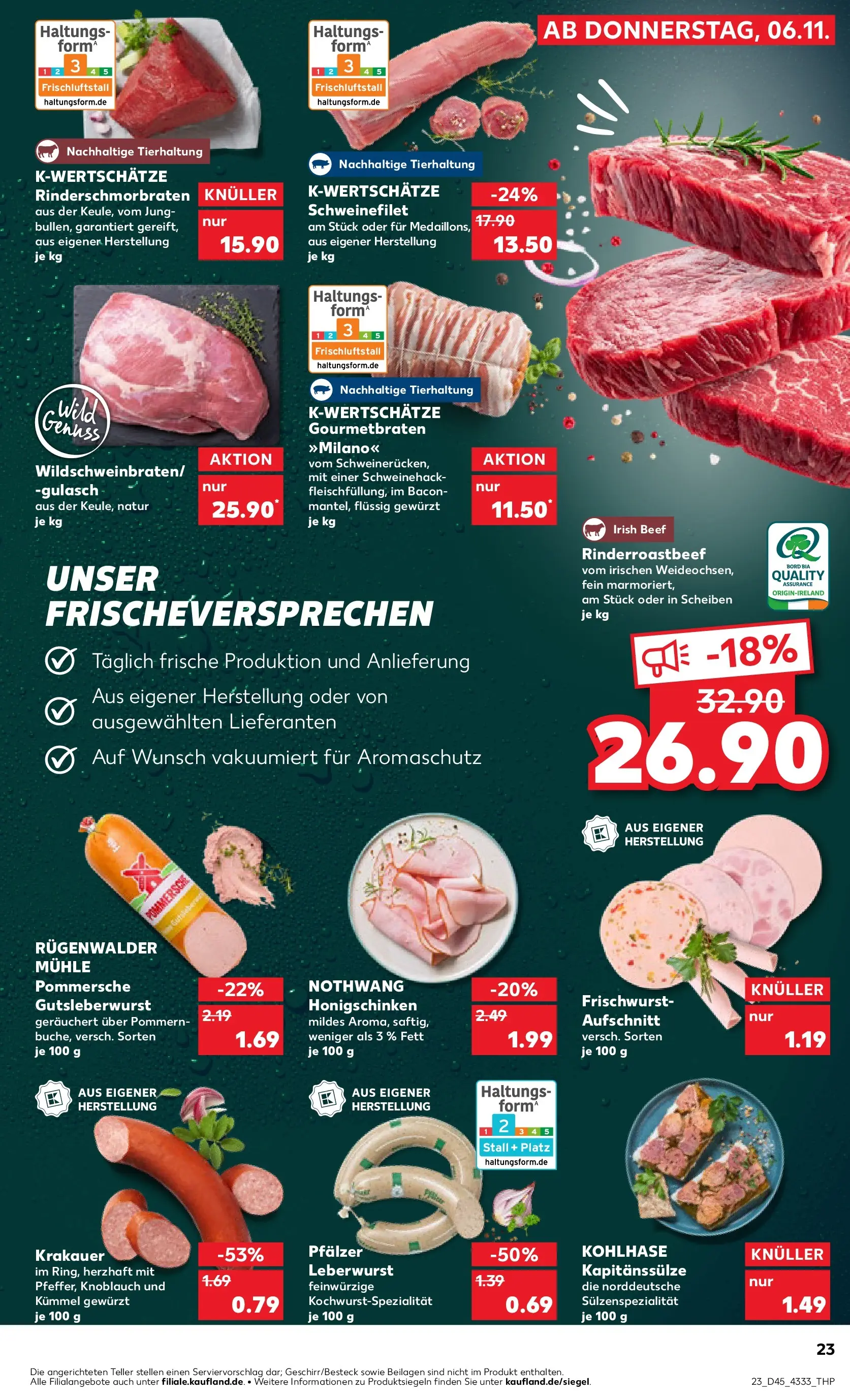 Prospekt Kaufland ab 06.11.2025 » Angebote Online zum Blättern | Seite: 23 | Produkte: Mühle, Schweinefilet, Gulasch, Knoblauch