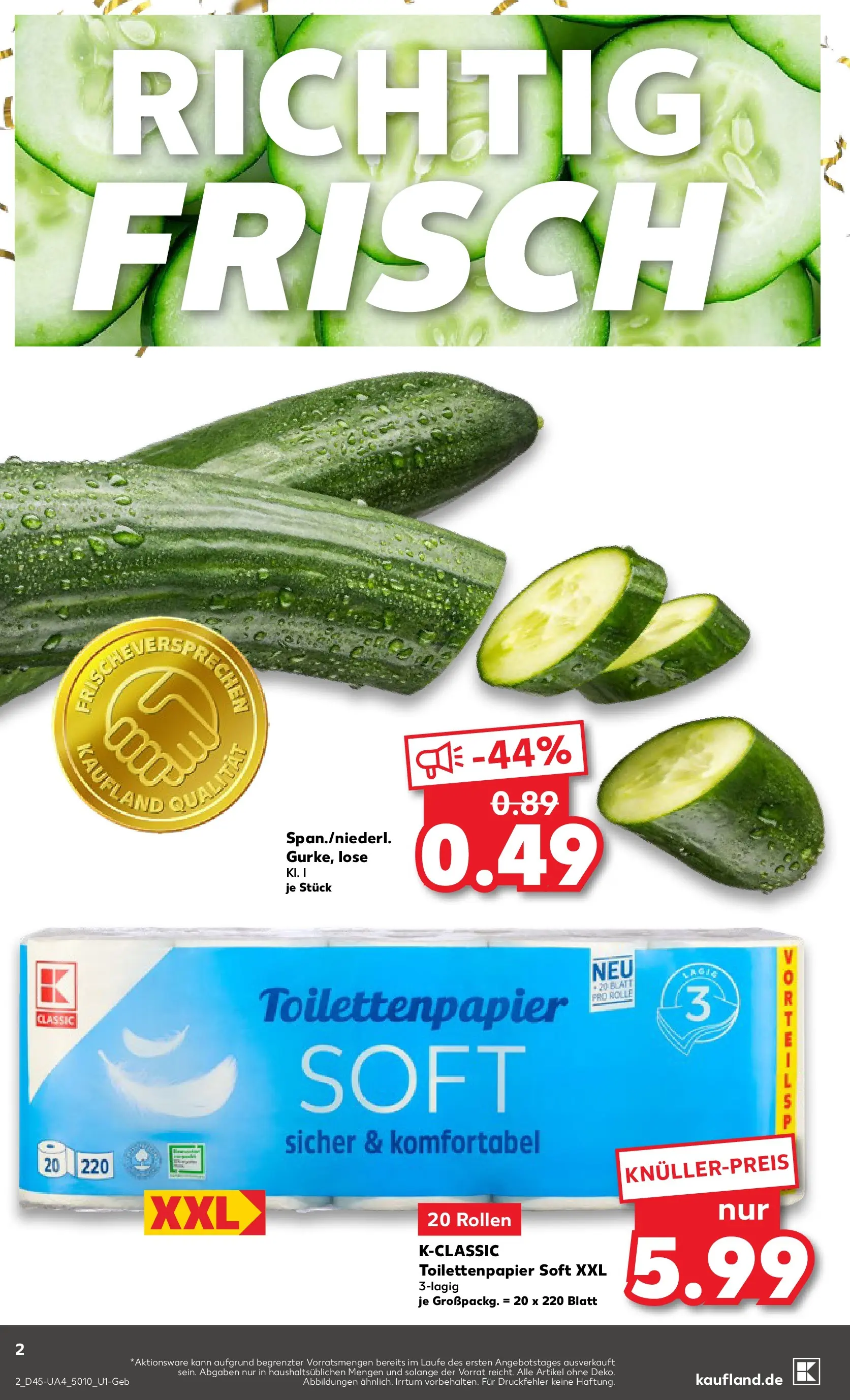 Prospekt Kaufland ab 06.11.2025 » Angebote und Werbung Online | Seite: 2 | Produkte: Toilettenpapier Prospekt Kaufland ab 06.11.2025 » Angebote Online zum Blättern | Seite: 2 | Produkte: Toilettenpapier