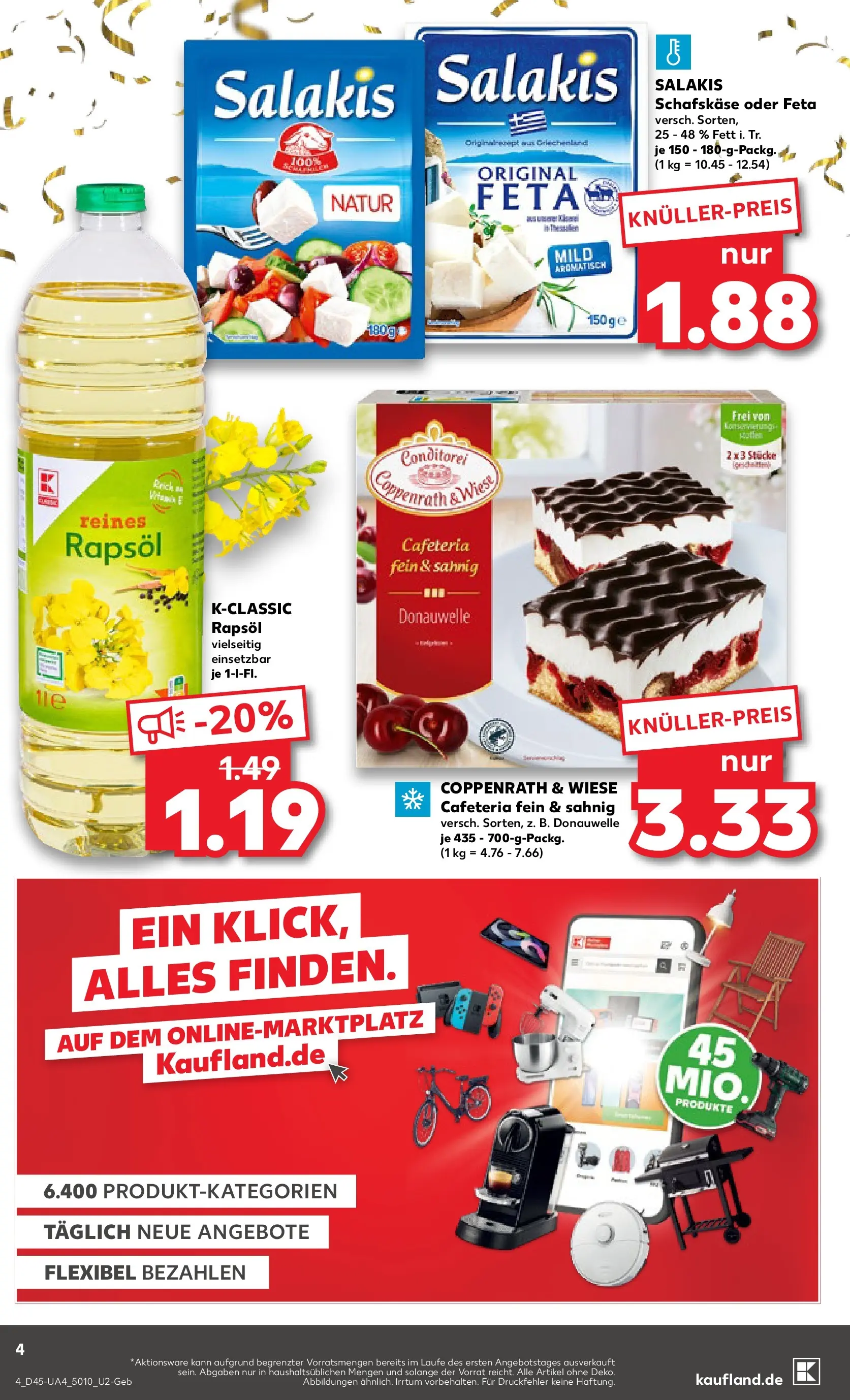 Prospekt Kaufland ab 06.11.2025 » Angebote und Werbung Online | Seite: 4 | Produkte: Feta, Rapsöl, Salakis, Schafskase Prospekt Kaufland ab 06.11.2025 » Angebote Online zum Blättern | Seite: 4 | Produkte: Feta, Rapsöl, Salakis, Schafskase