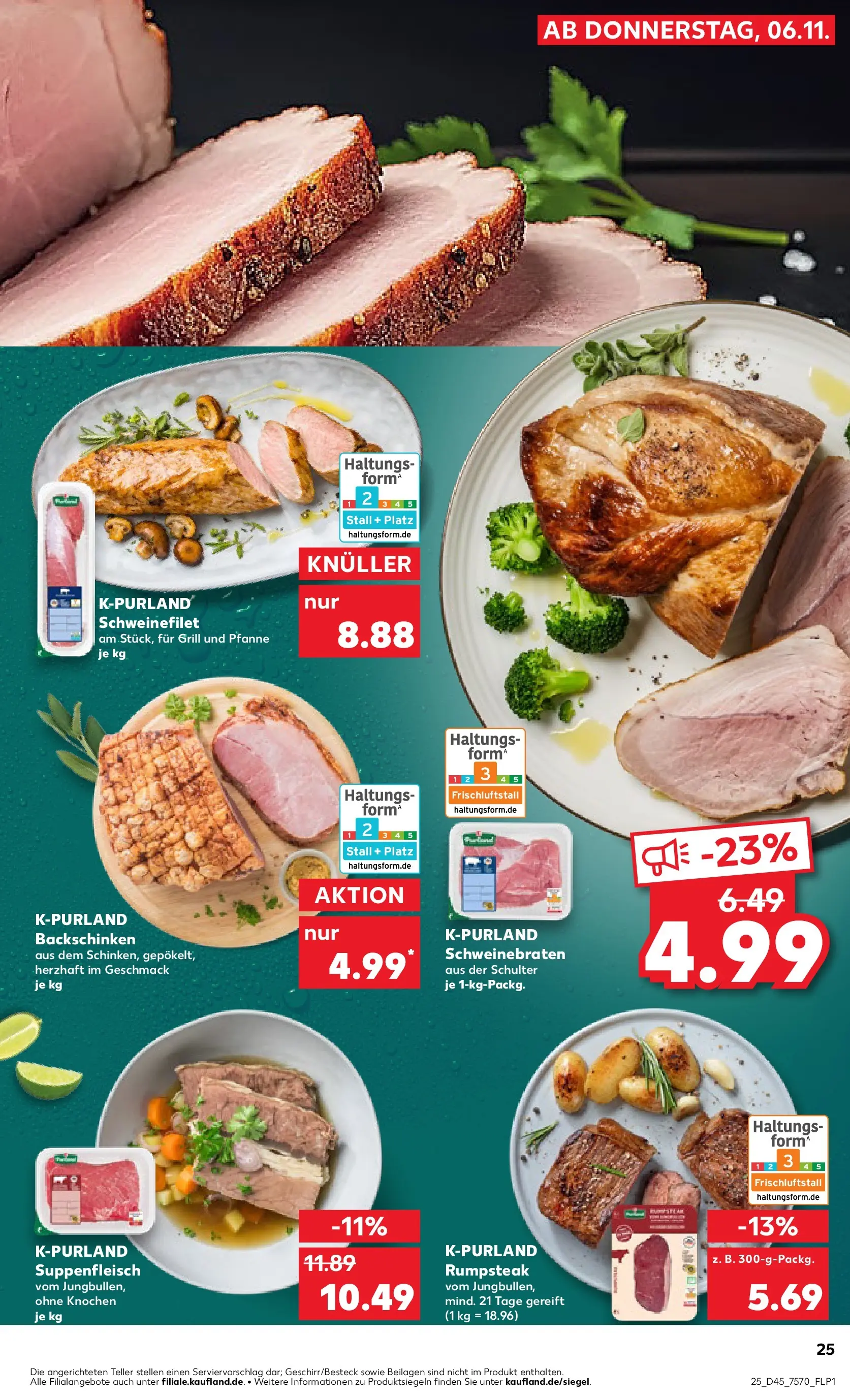 Prospekt Kaufland ab 05.11.2025 » Angebote und Werbung Online | Seite: 25 | Produkte: Grill, Schweinefilet, Suppenfleisch, Steak Prospekt Kaufland ab 05.11.2025 » Angebote Online zum Blättern | Seite: 25 | Produkte: Grill, Schweinefilet, Suppenfleisch, Steak