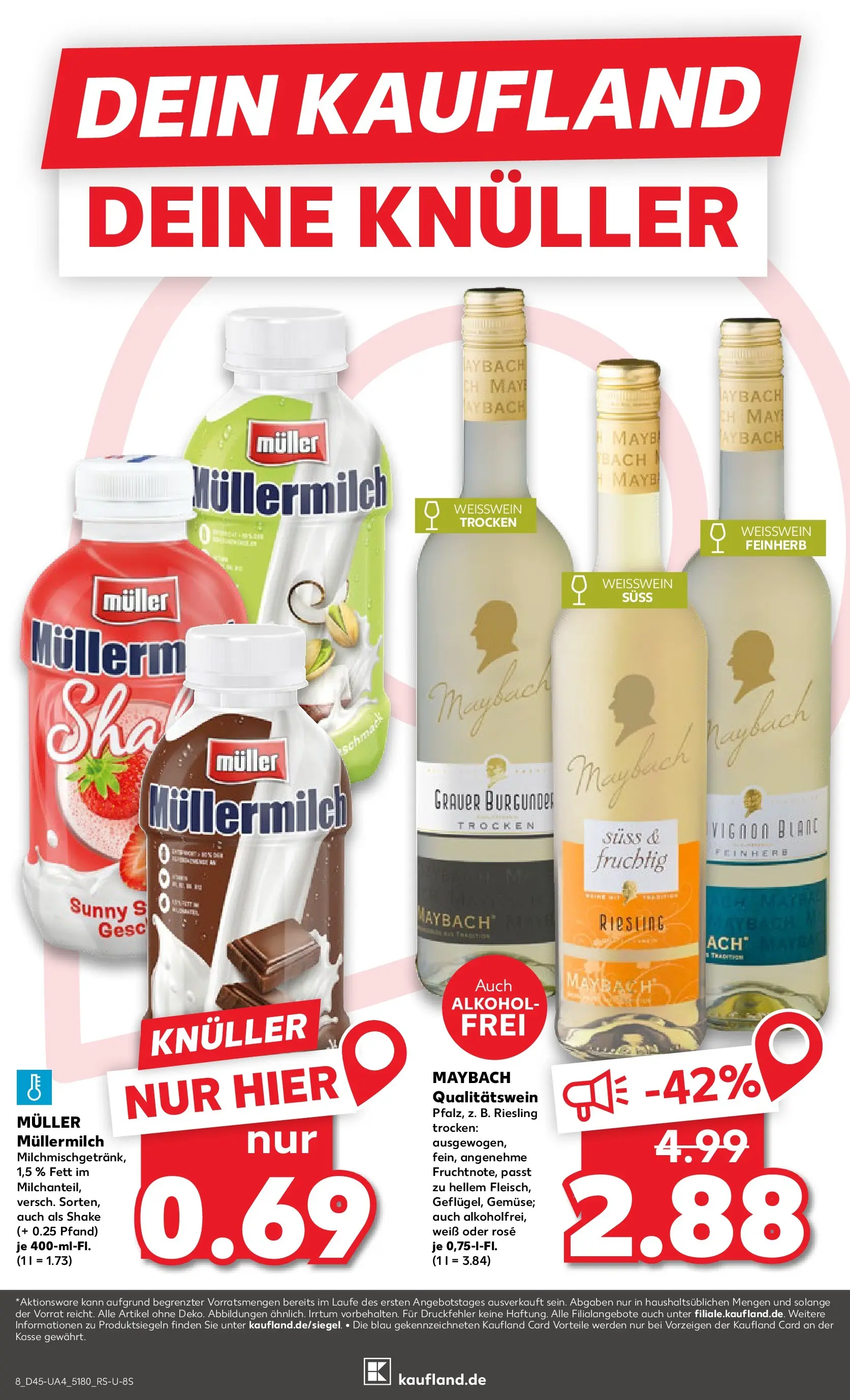 Prospekt Kaufland ab 05.11.2025 » Angebote und Werbung Online | Seite: 8 | Produkte: Weißwein, Weißwein trocken, Müllermilch, Muller mullermilch Prospekt Kaufland ab 05.11.2025 » Angebote Online zum Blättern | Seite: 8 | Produkte: Weißwein, Weißwein trocken, Müllermilch, Muller mullermilch