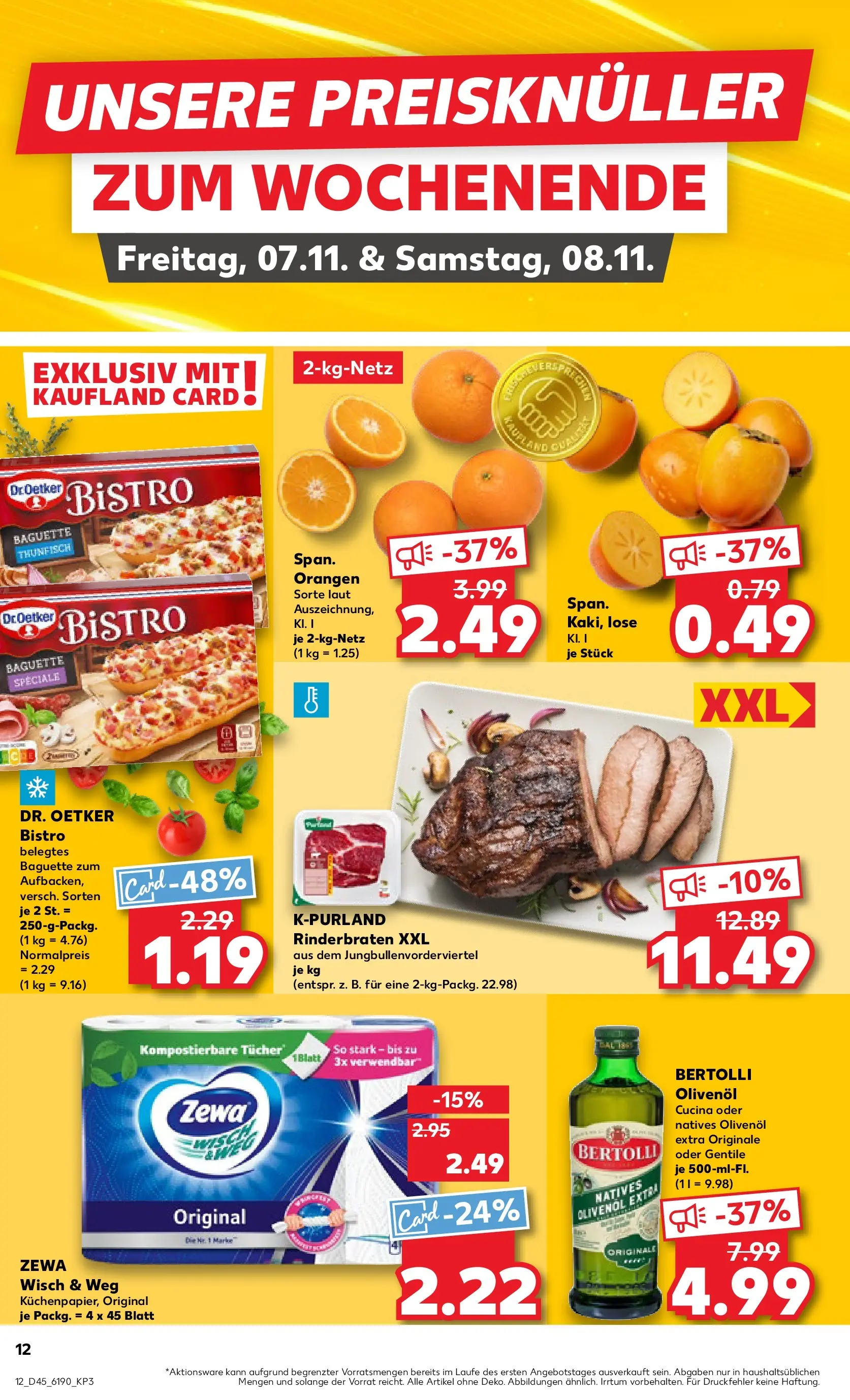 Prospekt Kaufland ab 05.11.2025 » Angebote Online zum Blättern | Seite: 12 | Produkte: Olivenol, Baguette, Bertolli olivenol, Orangen