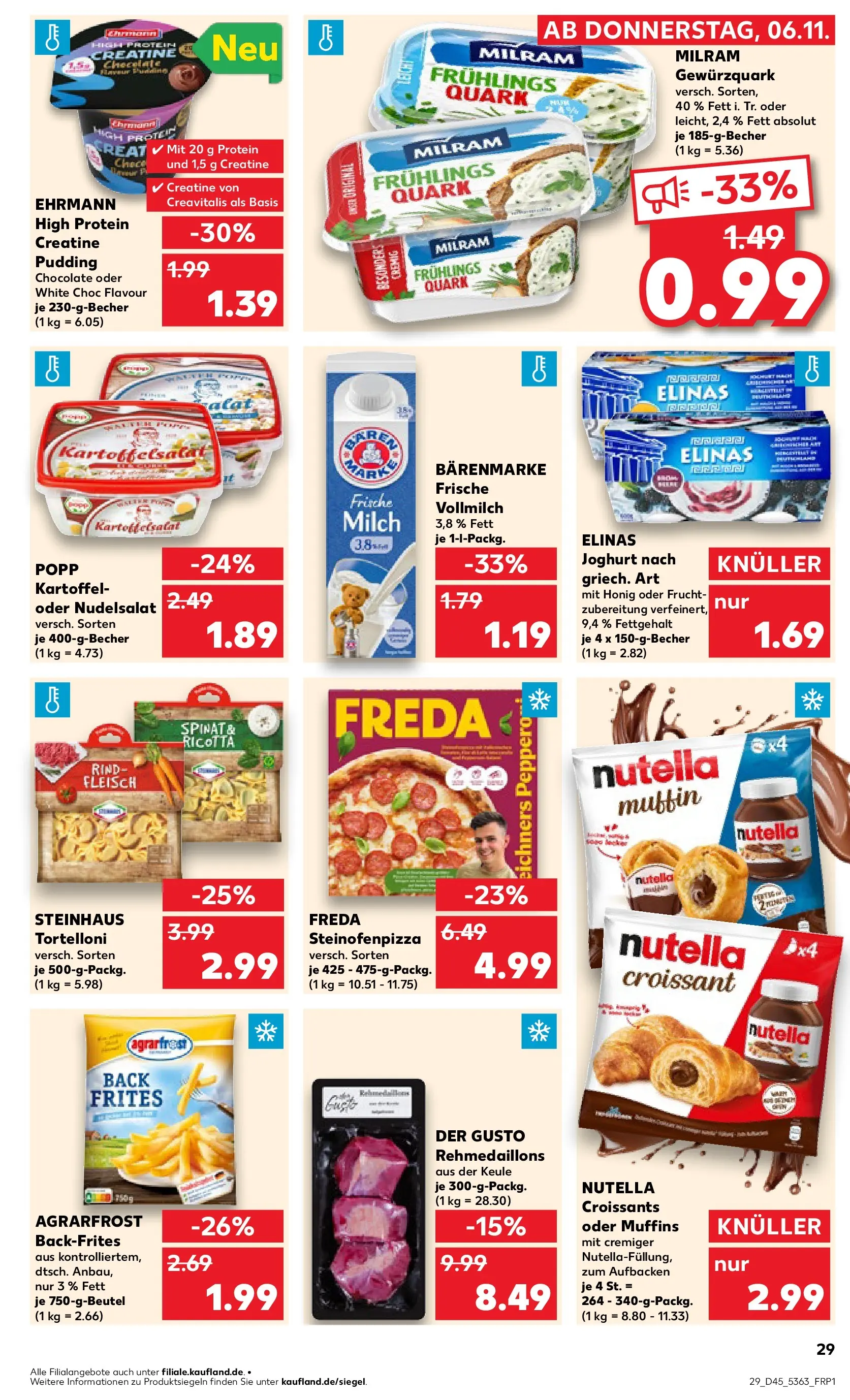 Prospekt Kaufland ab 06.11.2025 » Angebote und Werbung Online | Seite: 29 | Produkte: Pudding, Nutella, Pasta, Pizza Prospekt Kaufland ab 06.11.2025 » Angebote Online zum Blättern | Seite: 29 | Produkte: Pudding, Nutella, Pasta, Pizza