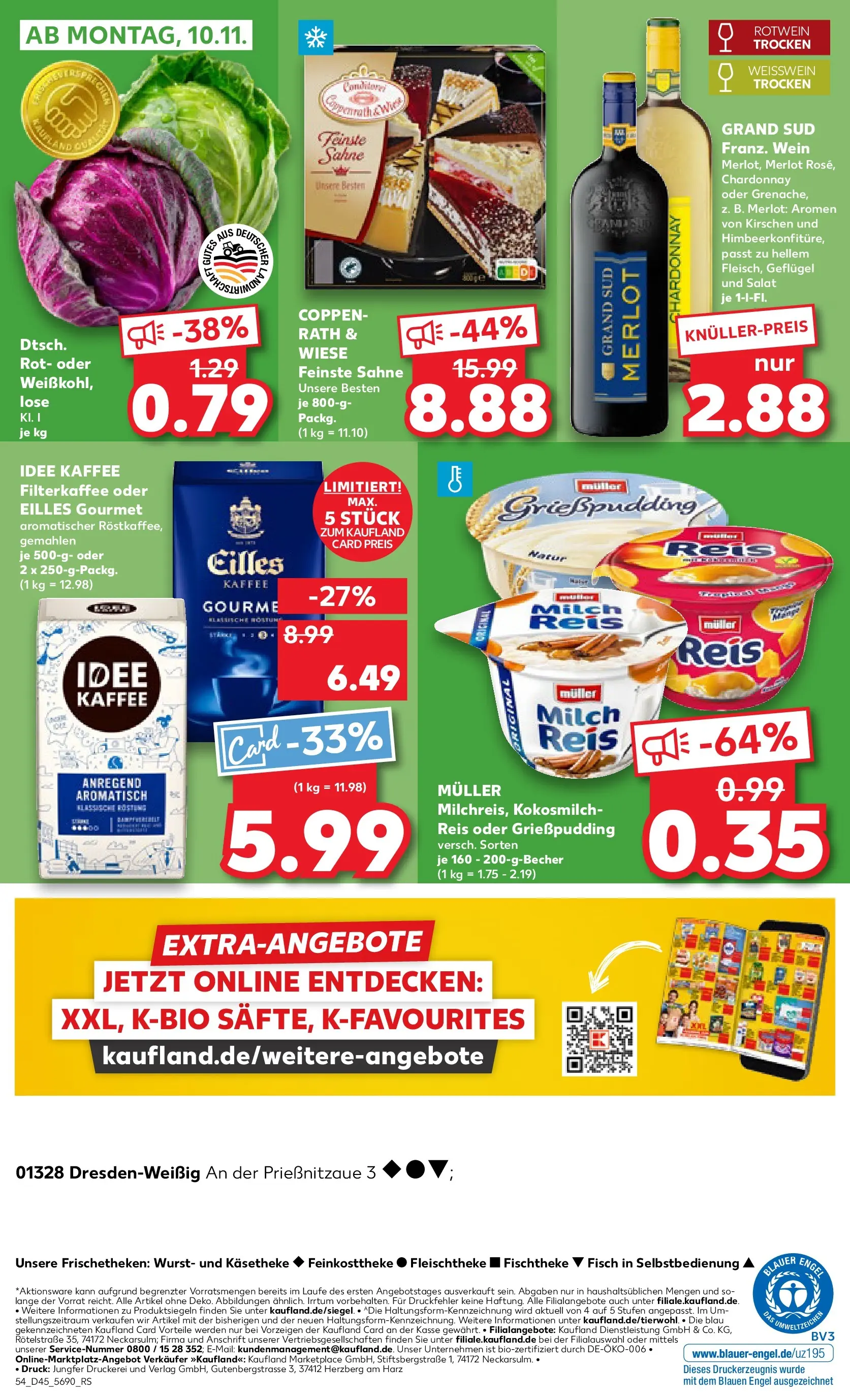 Prospekt Kaufland ab 06.11.2025 » Angebote und Werbung Online | Seite: 54 | Produkte: Milch, Weißwein, Rotwein trocken, Merlot Prospekt Kaufland ab 06.11.2025 » Angebote Online zum Blättern | Seite: 54 | Produkte: Milch, Weißwein, Rotwein trocken, Merlot