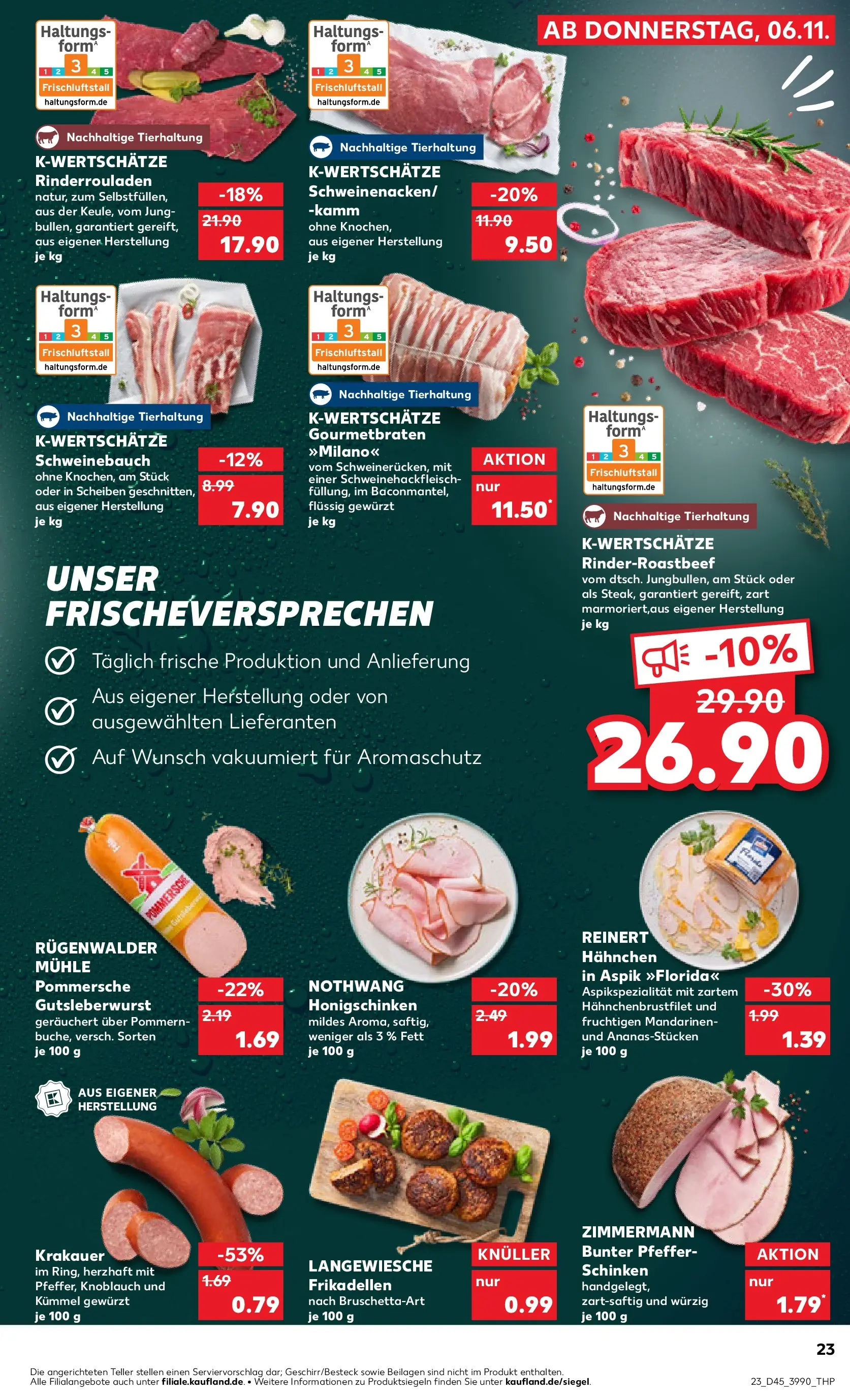 Prospekt Kaufland ab 06.11.2025 » Angebote und Werbung Online | Seite: 23 | Produkte: Mühle, Hahnchen, Schweinebauch, Mandarinen Prospekt Kaufland ab 06.11.2025 » Angebote Online zum Blättern | Seite: 23 | Produkte: Mühle, Hahnchen, Schweinebauch, Mandarinen