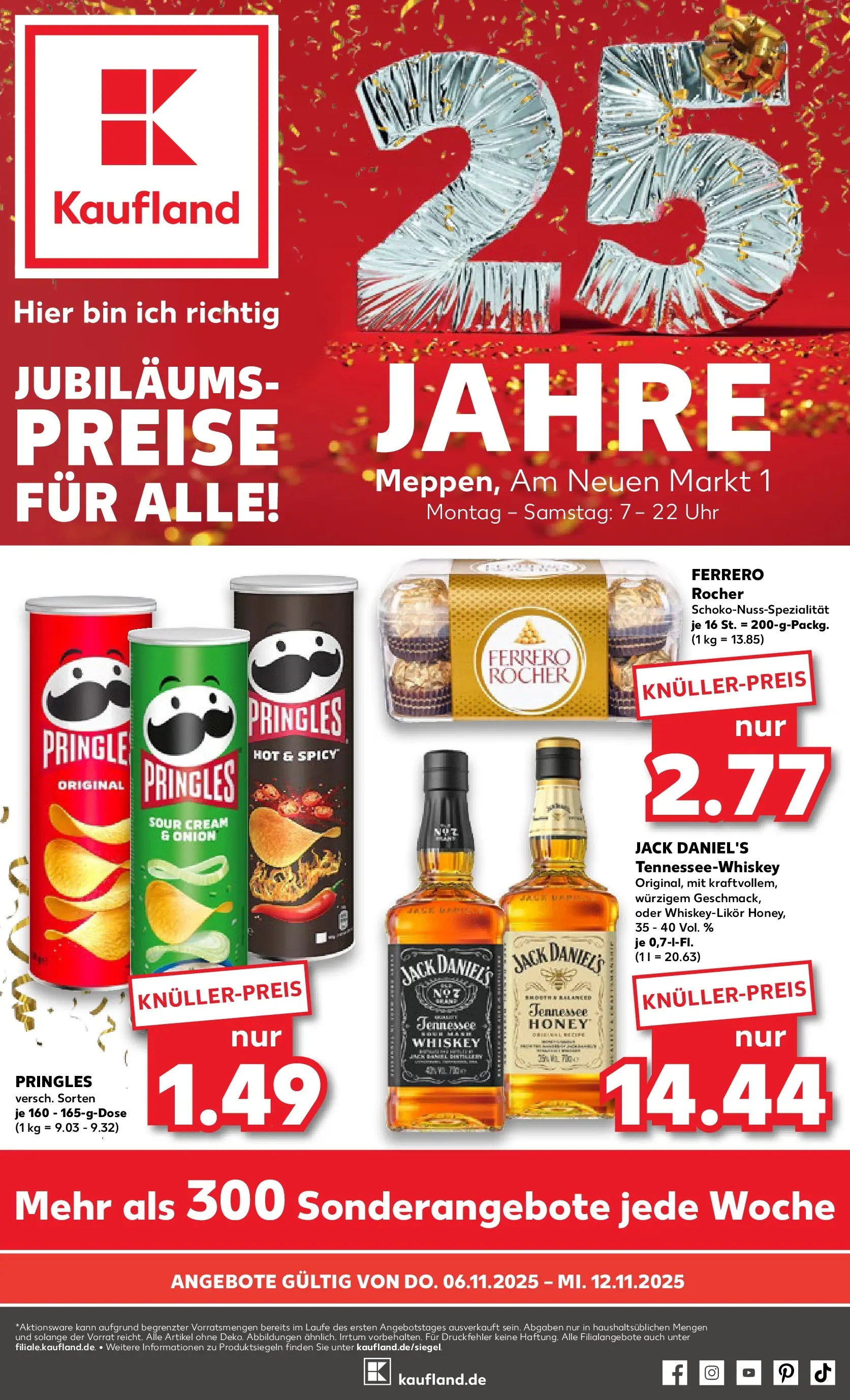 Prospekt Kaufland ab 06.11.2025 » Angebote und Werbung Online | Seite: 1 | Produkte: Ferrero rocher, Jack Daniel's, Whiskey, Uhr Prospekt Kaufland ab 06.11.2025 » Angebote Online zum Blättern | Seite: 1 | Produkte: Ferrero rocher, Jack Daniel's, Whiskey, Uhr