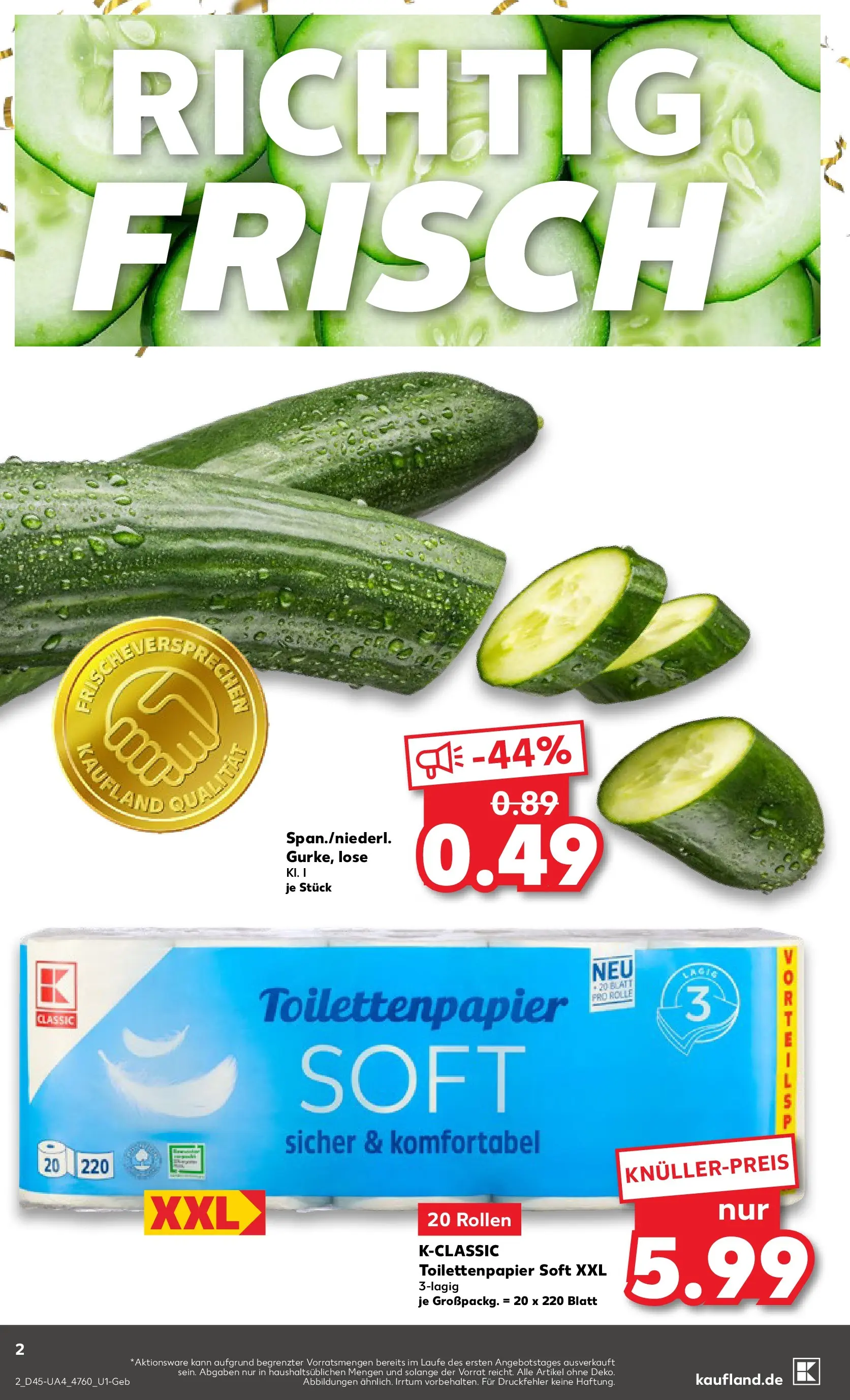 Prospekt Kaufland ab 06.11.2025 » Angebote und Werbung Online | Seite: 2 | Produkte: Toilettenpapier Prospekt Kaufland ab 06.11.2025 » Angebote Online zum Blättern | Seite: 2 | Produkte: Toilettenpapier