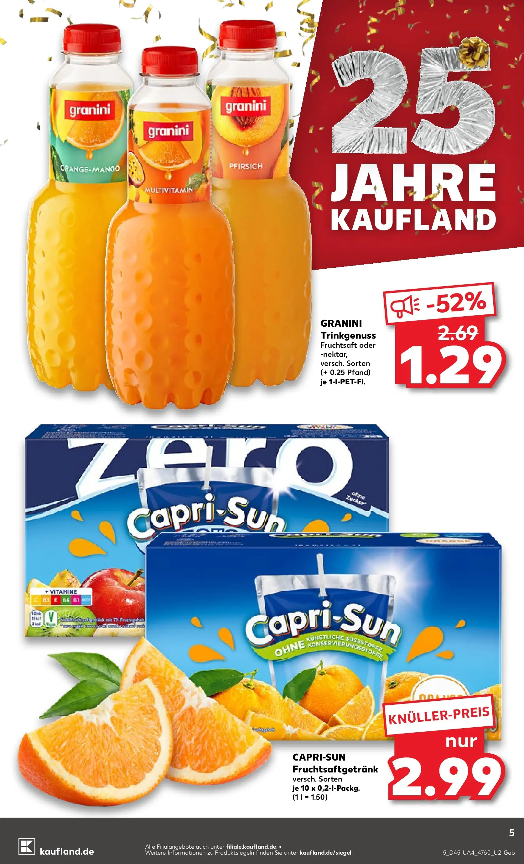 Prospekt Kaufland ab 06.11.2025 » Angebote und Werbung Online | Seite: 5 | Produkte: Zucker, Pfirsich, Granini, Fruchtsaft Prospekt Kaufland ab 06.11.2025 » Angebote Online zum Blättern | Seite: 5 | Produkte: Zucker, Pfirsich, Granini, Fruchtsaft