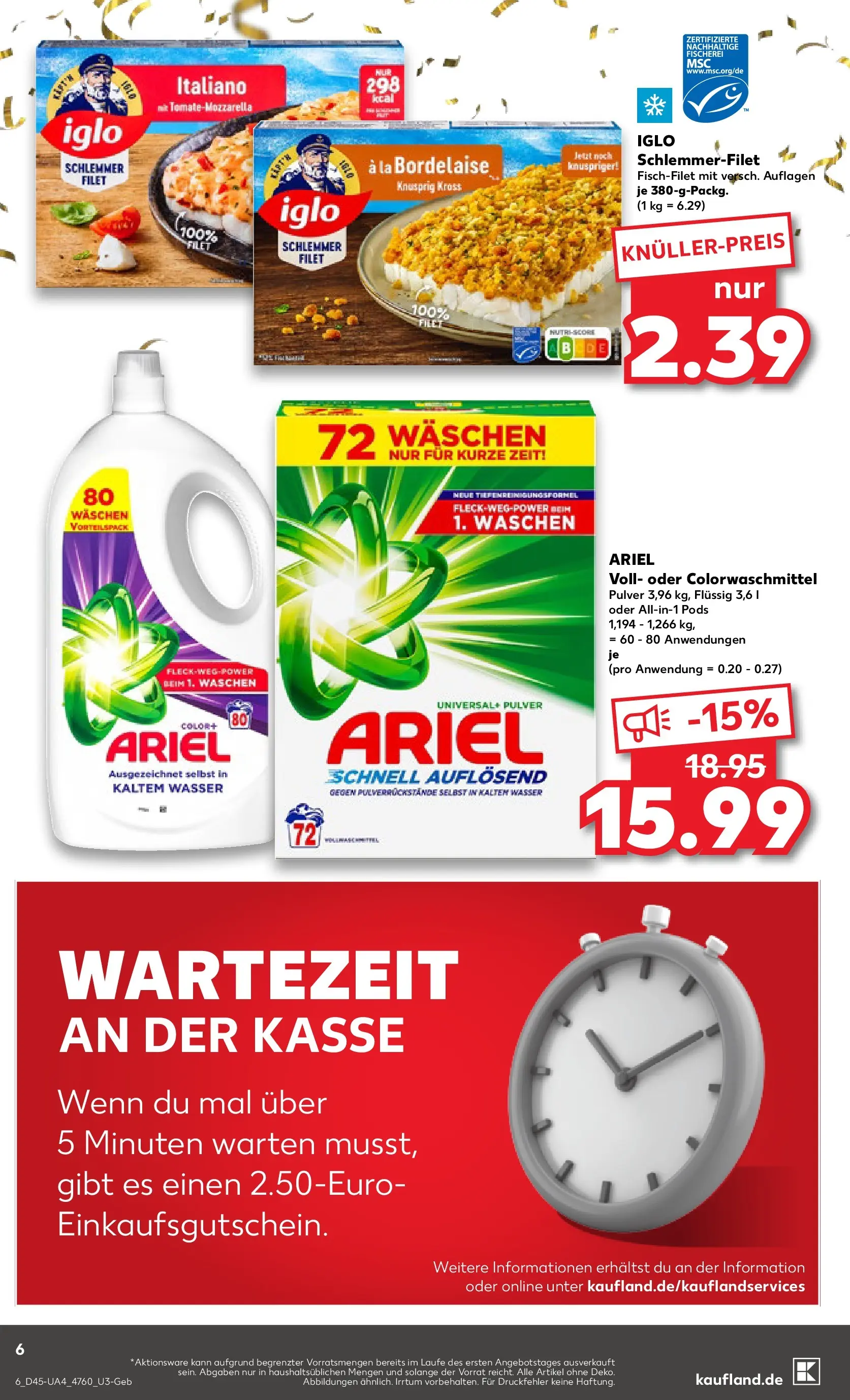 Prospekt Kaufland ab 06.11.2025 » Angebote und Werbung Online | Seite: 6 | Produkte: Ariel, Mozzarella, Iglo, Wasser Prospekt Kaufland ab 06.11.2025 » Angebote Online zum Blättern | Seite: 6 | Produkte: Ariel, Mozzarella, Iglo, Wasser