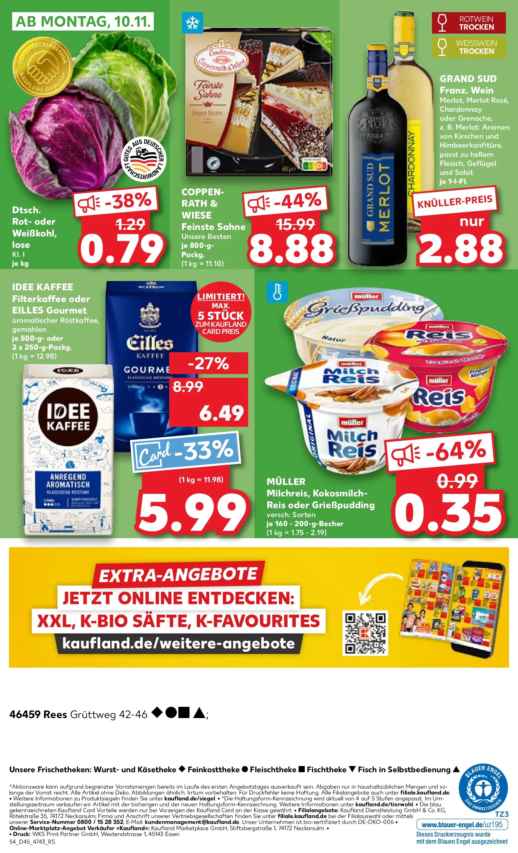 Prospekt Kaufland ab 06.11.2025 » Angebote und Werbung Online | Seite: 54 | Produkte: Rotwein, Weißwein trocken, Kirschen, Salat Prospekt Kaufland ab 06.11.2025 » Angebote Online zum Blättern | Seite: 54 | Produkte: Rotwein, Weißwein trocken, Kirschen, Salat