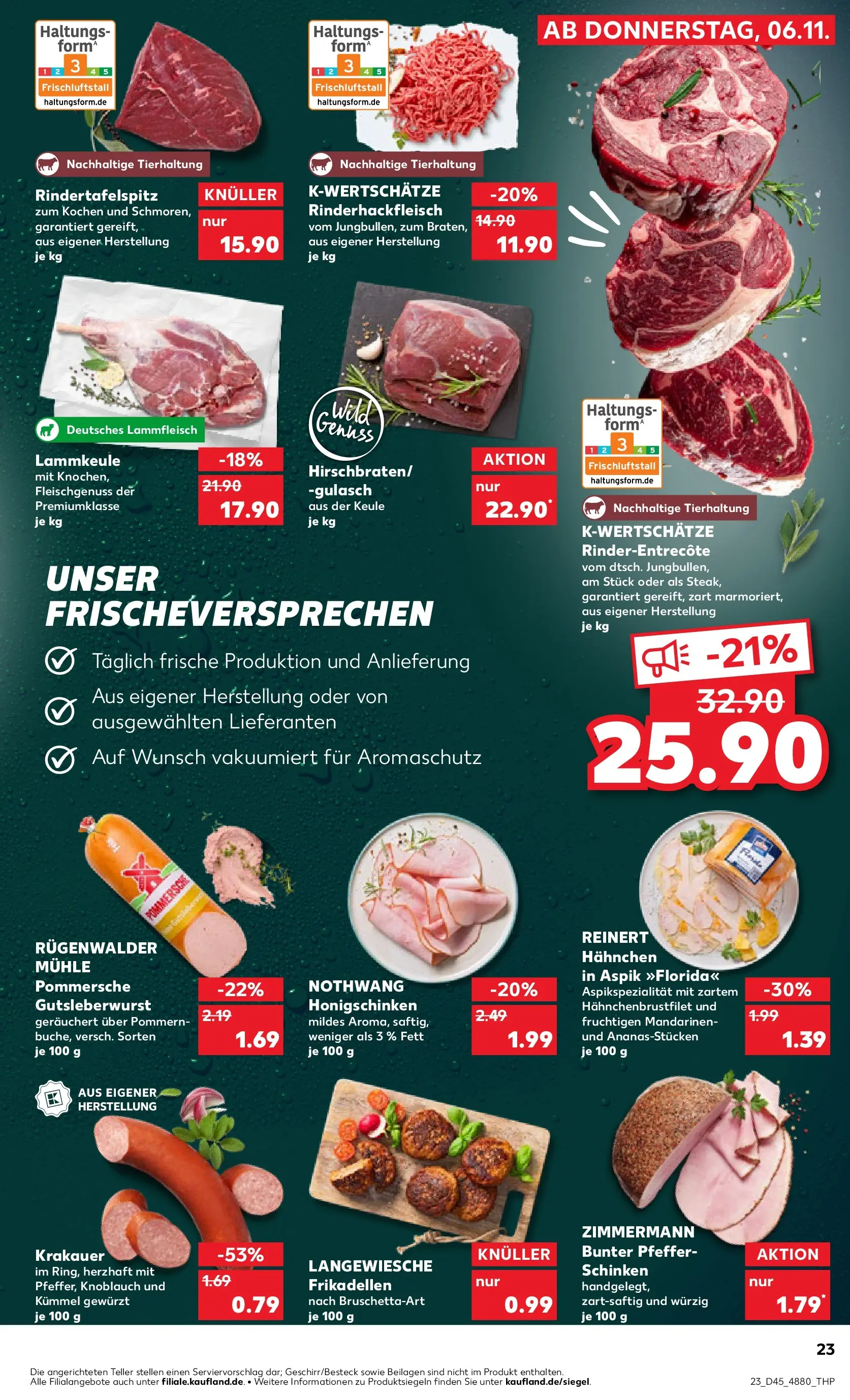 Prospekt Kaufland ab 06.11.2025 » Angebote und Werbung Online | Seite: 23 | Produkte: Lammkeule, Hahnchen, Knoblauch, Schinken Prospekt Kaufland ab 06.11.2025 » Angebote Online zum Blättern | Seite: 23 | Produkte: Lammkeule, Hahnchen, Knoblauch, Schinken