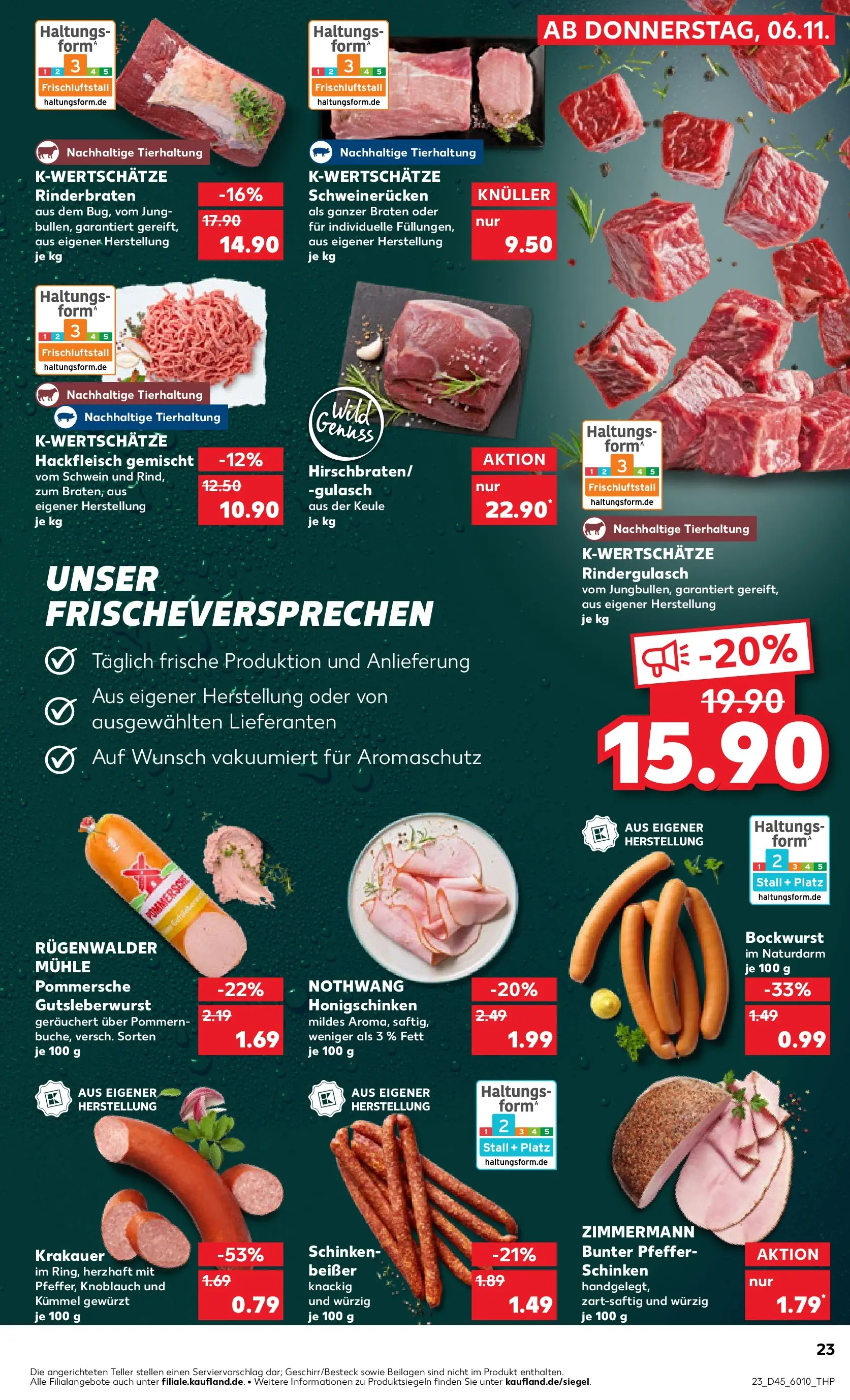 Prospekt Kaufland ab 05.11.2025 » Angebote und Werbung Online | Seite: 23 | Produkte: Bockwurst, Gulasch, Knoblauch, Hackfleisch Prospekt Kaufland ab 05.11.2025 » Angebote Online zum Blättern | Seite: 23 | Produkte: Bockwurst, Gulasch, Knoblauch, Hackfleisch