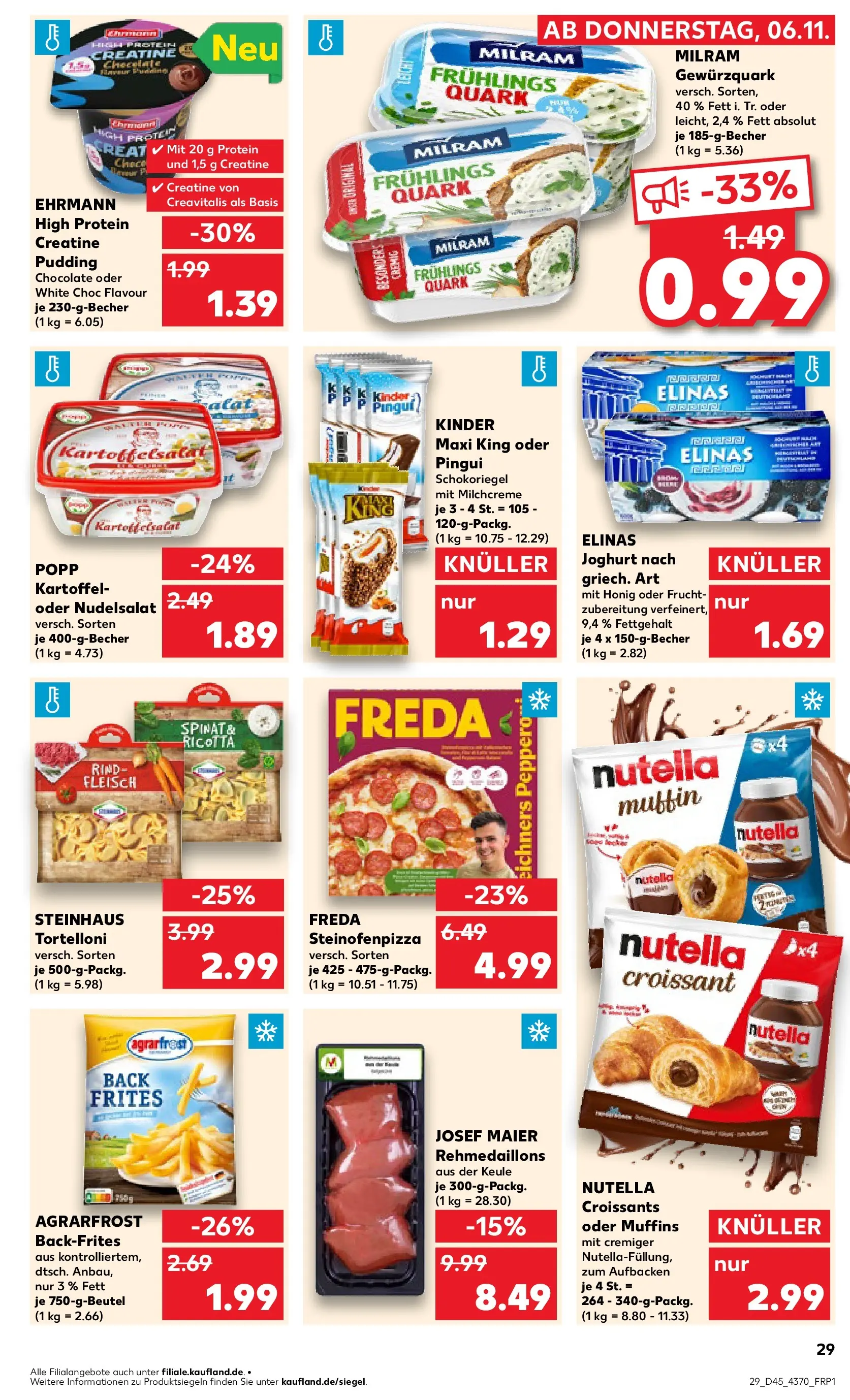 Prospekt Kaufland ab 05.11.2025 » Angebote und Werbung Online | Seite: 29 | Produkte: Quark, Pudding, Croissant, Nutella Prospekt Kaufland ab 05.11.2025 » Angebote Online zum Blättern | Seite: 29 | Produkte: Quark, Pudding, Croissant, Nutella