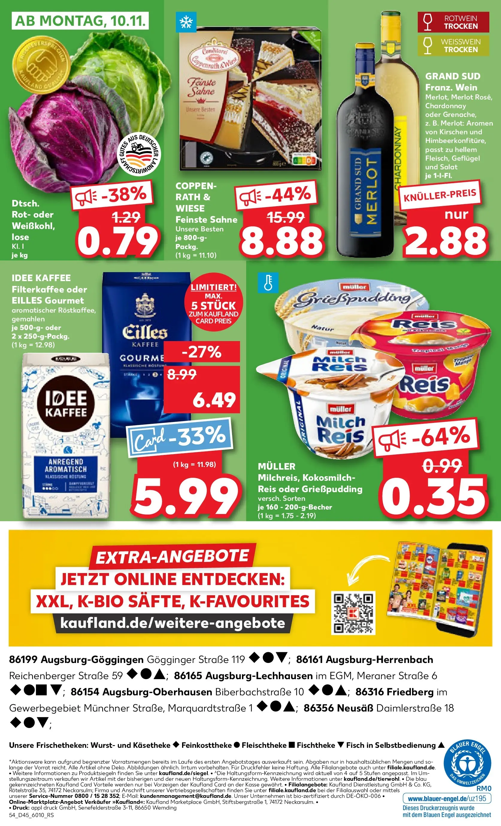 Prospekt Kaufland ab 05.11.2025 » Angebote und Werbung Online | Seite: 54 | Produkte: Milch, Rotwein trocken, Reis, Salat Prospekt Kaufland ab 05.11.2025 » Angebote Online zum Blättern | Seite: 54 | Produkte: Milch, Rotwein trocken, Reis, Salat