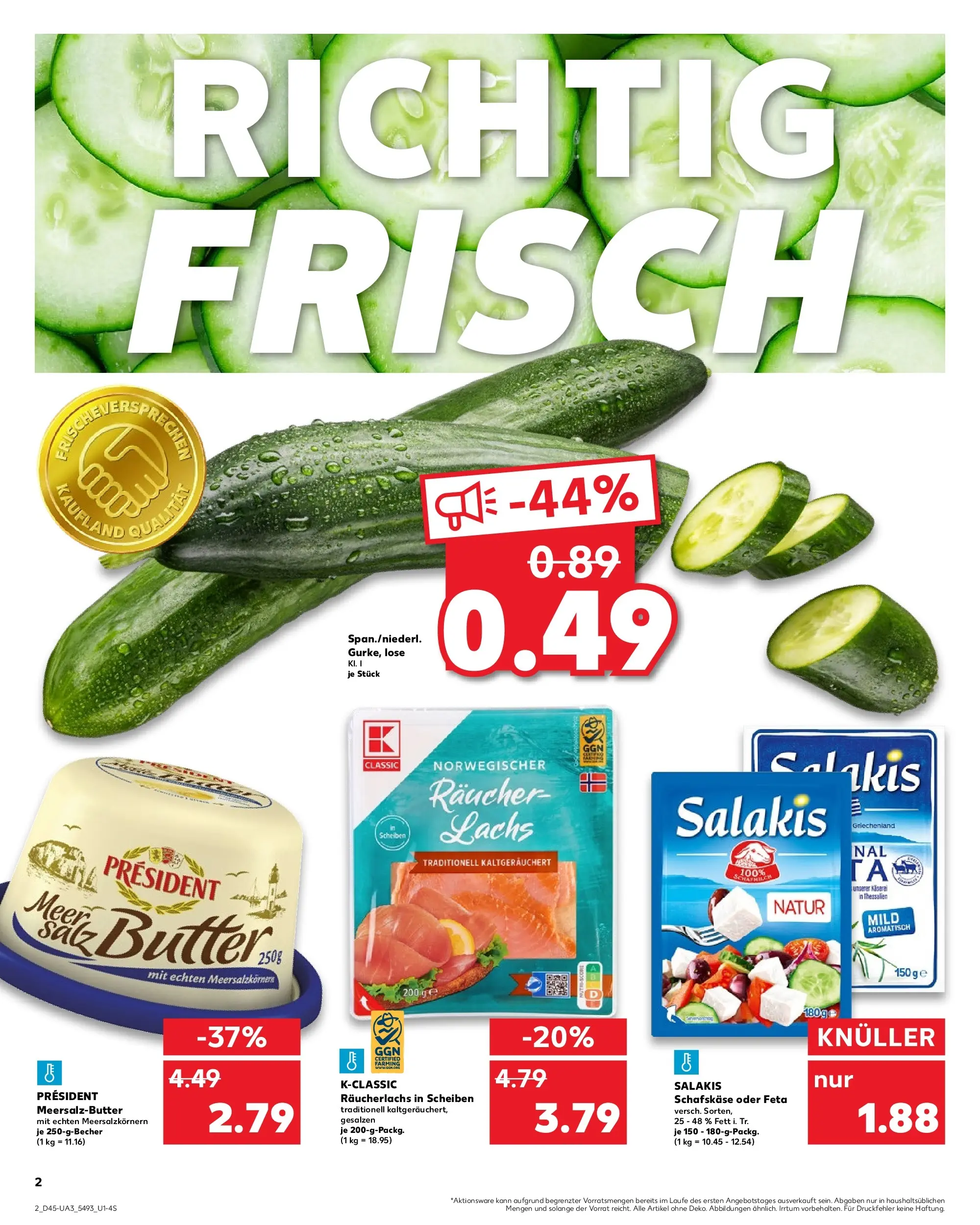 Prospekt Kaufland ab 06.11.2025 » Angebote Online zum Blättern | Seite: 2 | Produkte: Feta, Butter, Lachs, Räucherlachs