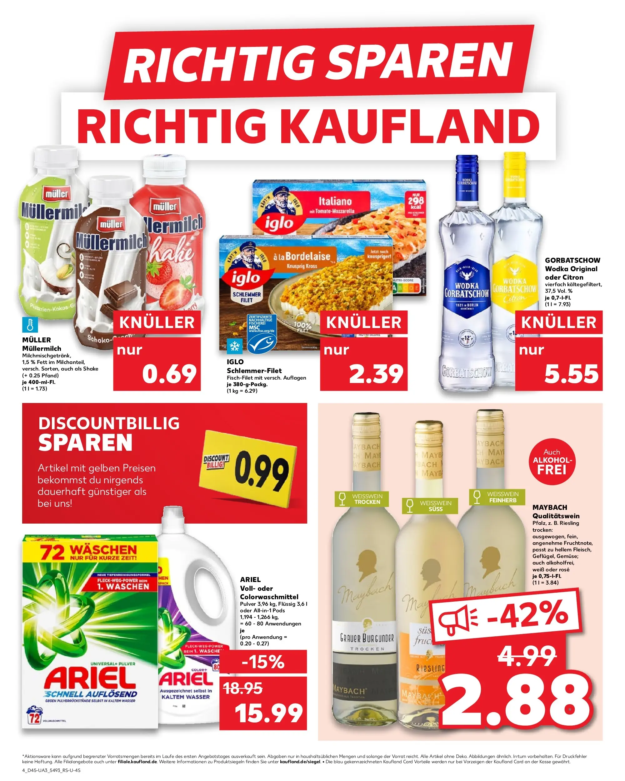 Prospekt Kaufland ab 06.11.2025 » Angebote Online zum Blättern | Seite: 4 | Produkte: Weißwein, Weißwein trocken, Iglo, Müllermilch