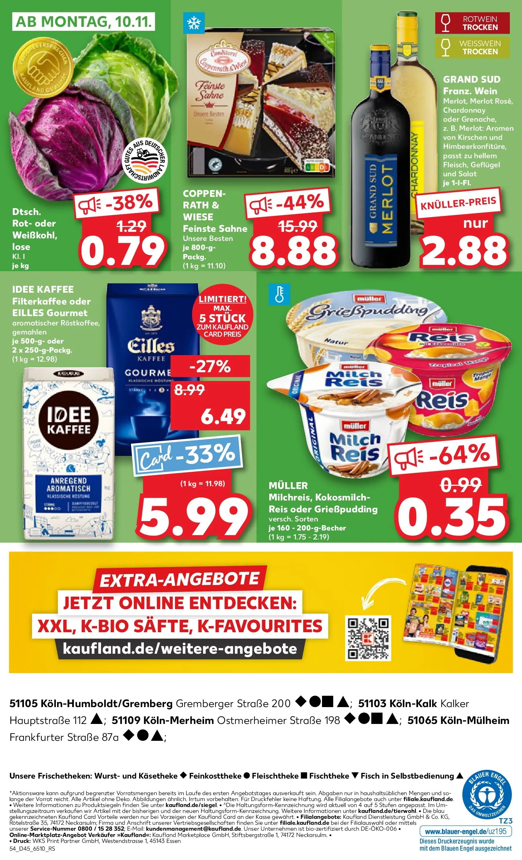Prospekt Kaufland ab 06.11.2025 » Angebote und Werbung Online | Seite: 54 | Produkte: Merlot, Grand sud, Sahne, Salat Prospekt Kaufland ab 06.11.2025 » Angebote Online zum Blättern | Seite: 54 | Produkte: Merlot, Grand sud, Sahne, Salat
