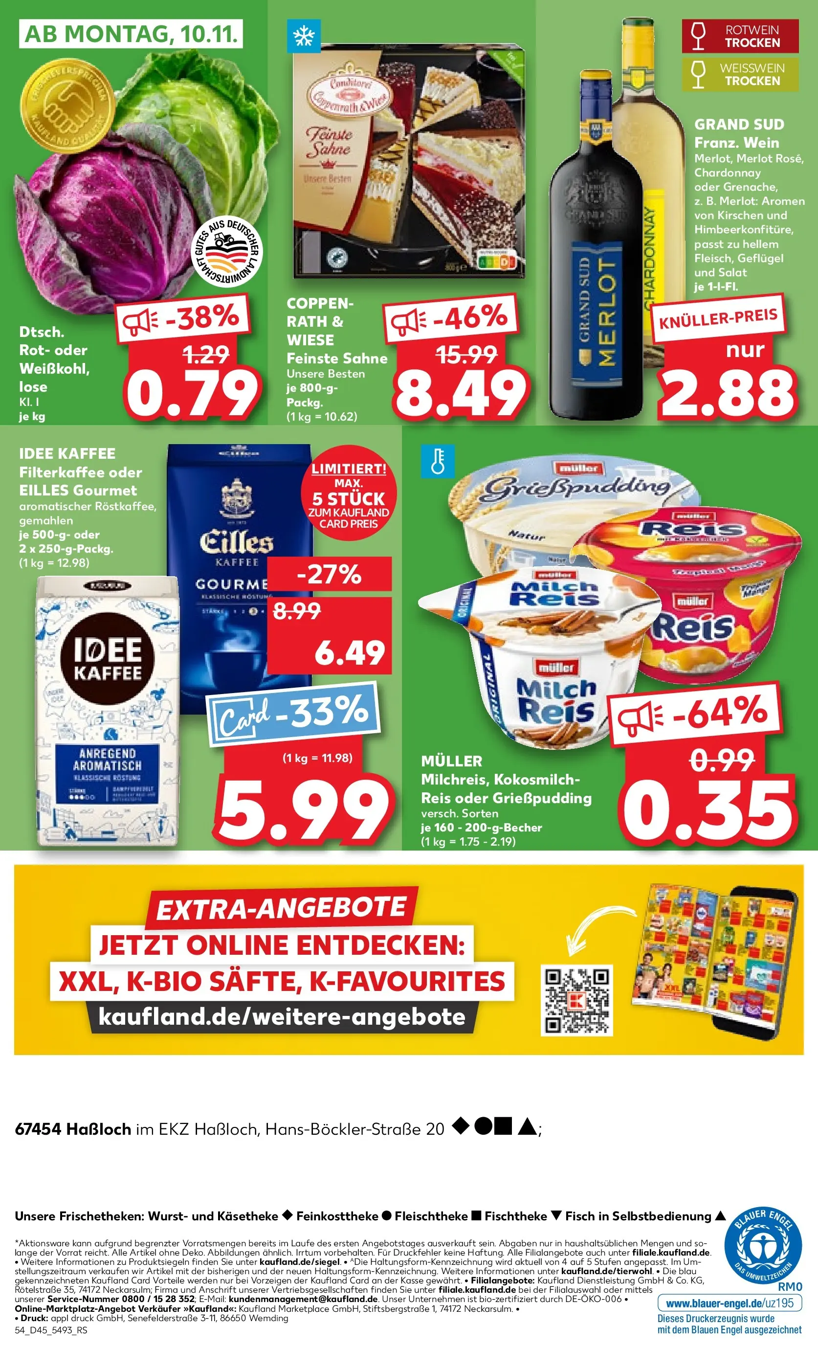 Prospekt Kaufland ab 06.11.2025 » Angebote Online zum Blättern | Seite: 58 | Produkte: Idee kaffee, Merlot, Fisch, Salat