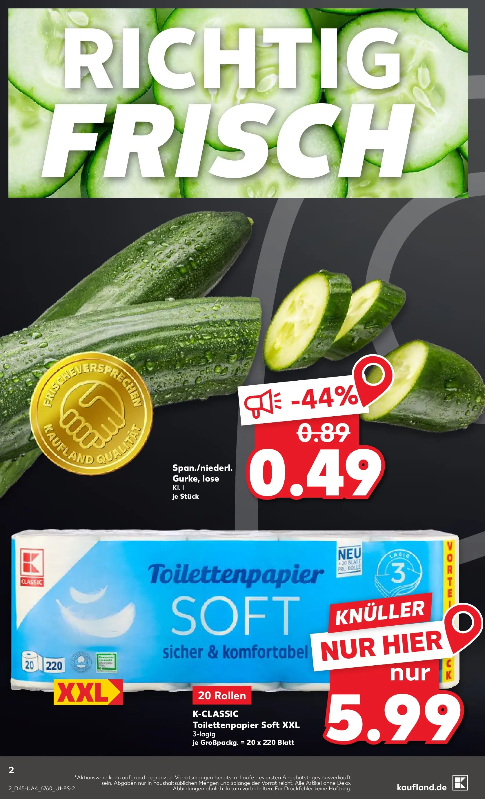 Prospekt Kaufland ab 05.11.2025 » Angebote und Werbung Online | Seite: 2 | Produkte: Toilettenpapier Prospekt Kaufland ab 05.11.2025 » Angebote Online zum Blättern | Seite: 2 | Produkte: Toilettenpapier