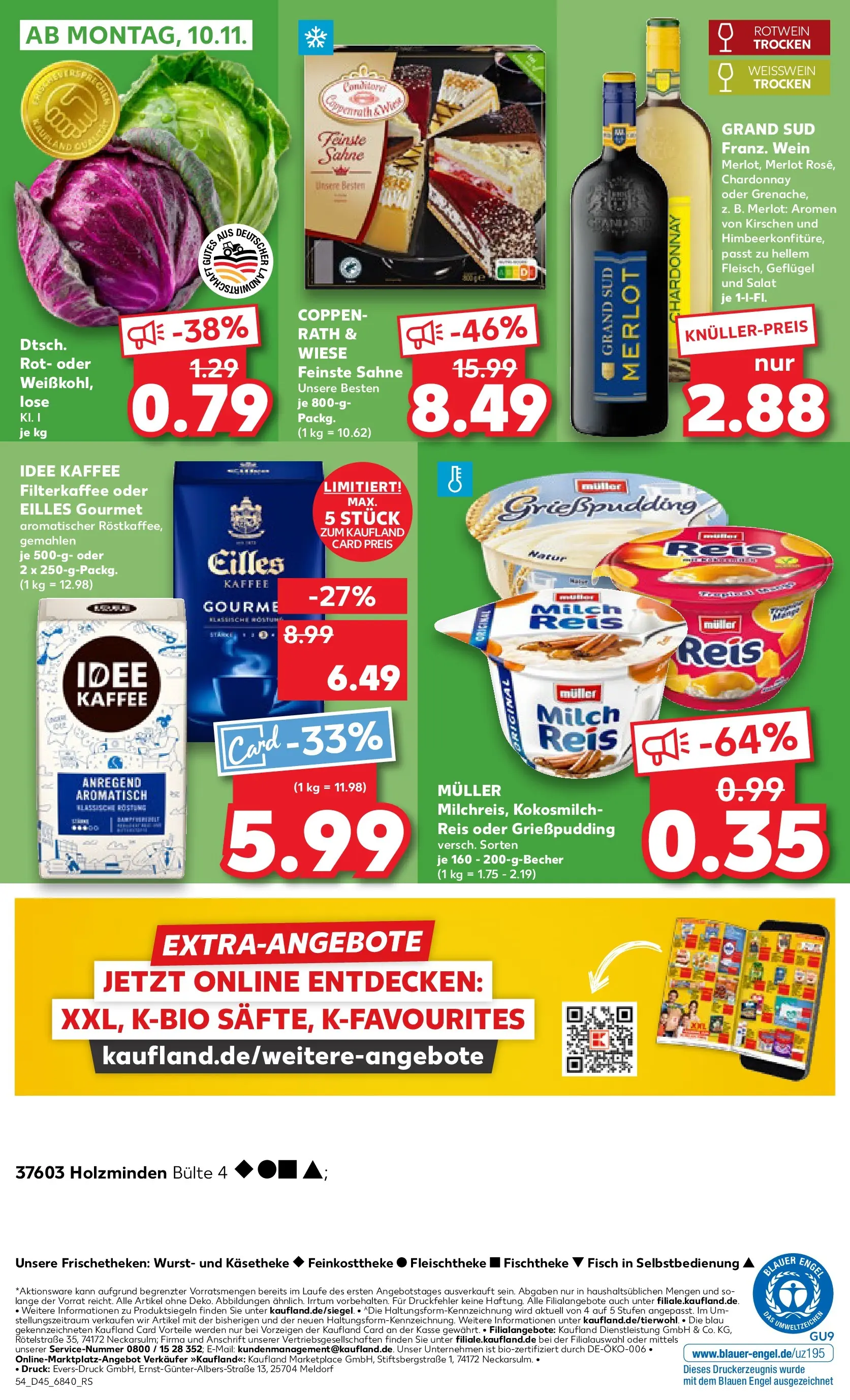 Prospekt Kaufland ab 06.11.2025 » Angebote und Werbung Online | Seite: 54 | Produkte: Milch, Kaffee, Kirschen, Sahne Prospekt Kaufland ab 06.11.2025 » Angebote Online zum Blättern | Seite: 54 | Produkte: Milch, Kaffee, Kirschen, Sahne