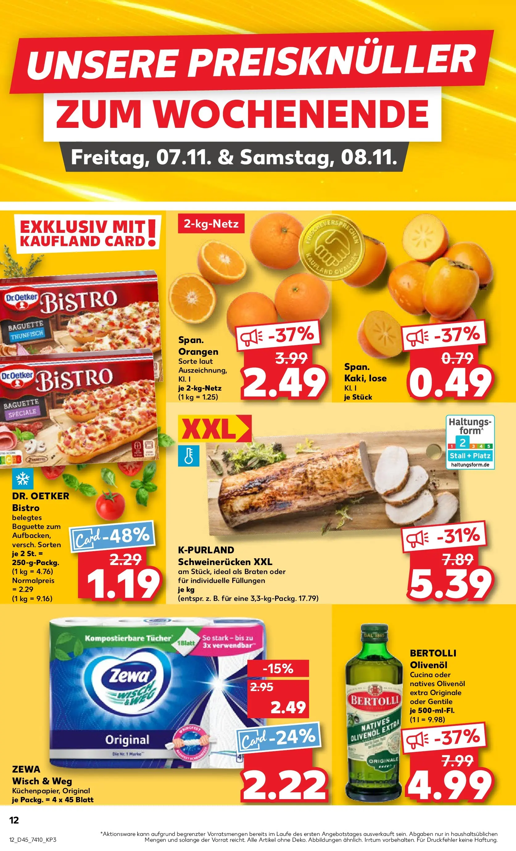 Prospekt Kaufland ab 06.11.2025 » Angebote und Werbung Online | Seite: 12 | Produkte: Baguette, Bertolli olivenol, Zewa, Kaki Prospekt Kaufland ab 06.11.2025 » Angebote Online zum Blättern | Seite: 12 | Produkte: Baguette, Bertolli olivenol, Zewa, Kaki