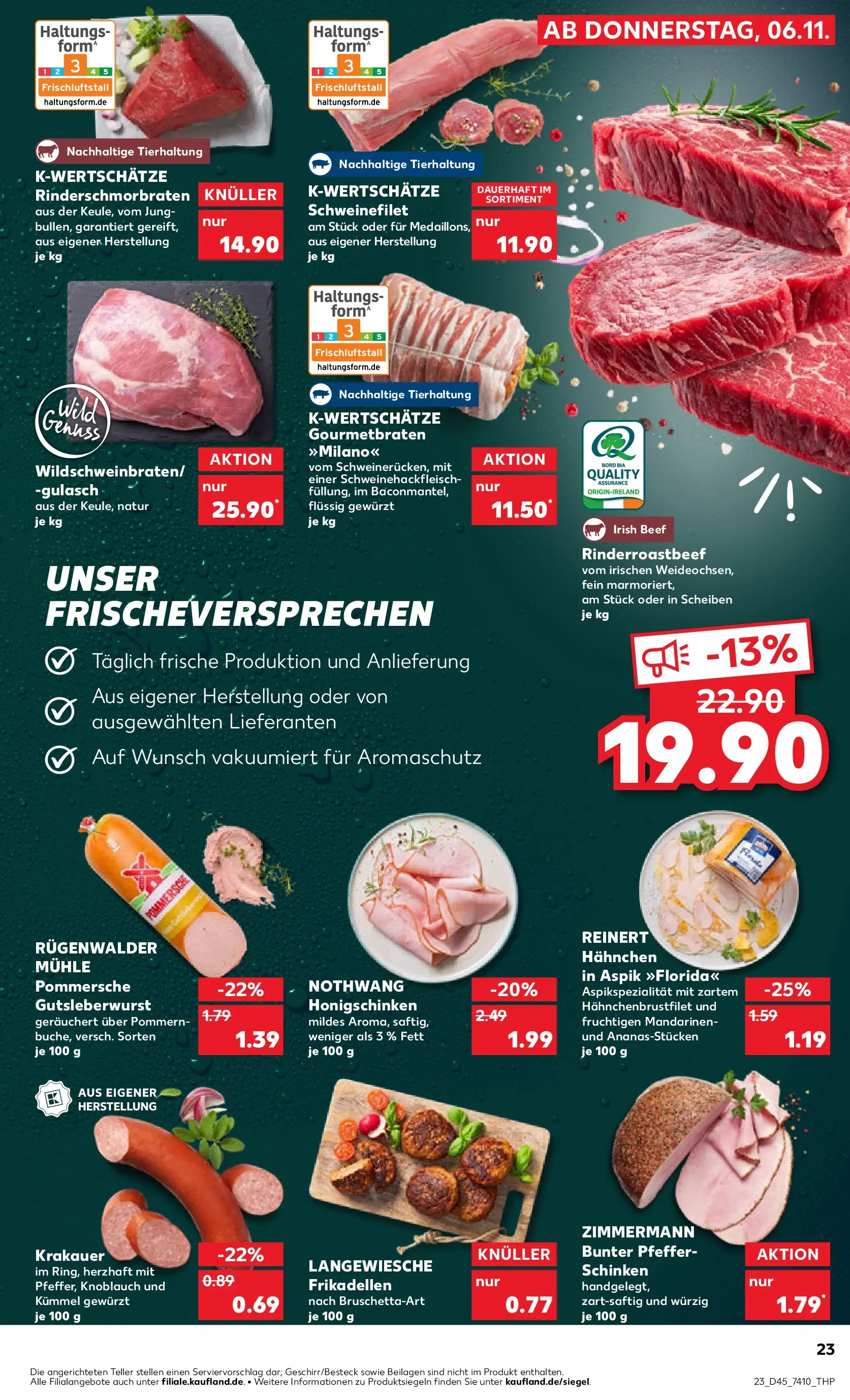 Prospekt Kaufland ab 06.11.2025 » Angebote und Werbung Online | Seite: 23 | Produkte: Hahnchen, Mandarinen, Schweinefilet, Gulasch Prospekt Kaufland ab 06.11.2025 » Angebote Online zum Blättern | Seite: 23 | Produkte: Hahnchen, Mandarinen, Schweinefilet, Gulasch