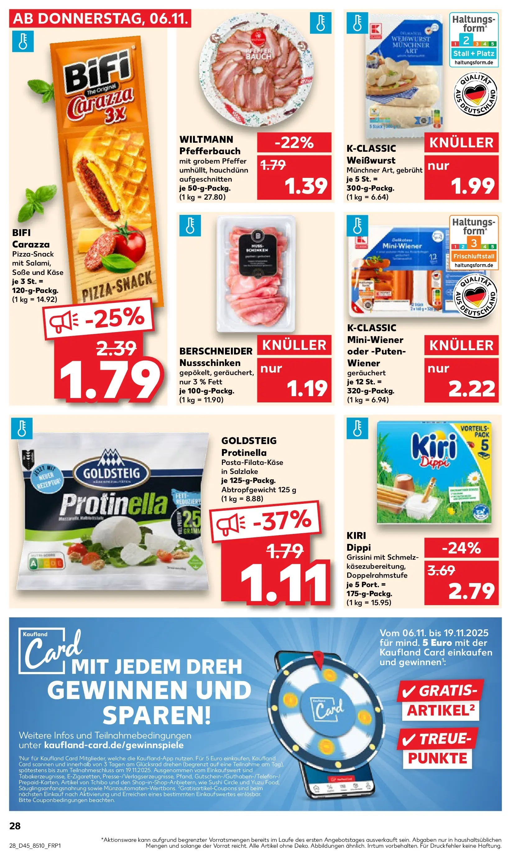 Prospekt Kaufland ab 06.11.2025 » Angebote und Werbung Online | Seite: 28 | Produkte: Käse, Bifi, Pfeffer, Pizza Prospekt Kaufland ab 06.11.2025 » Angebote Online zum Blättern | Seite: 28 | Produkte: Käse, Bifi, Pfeffer, Pizza