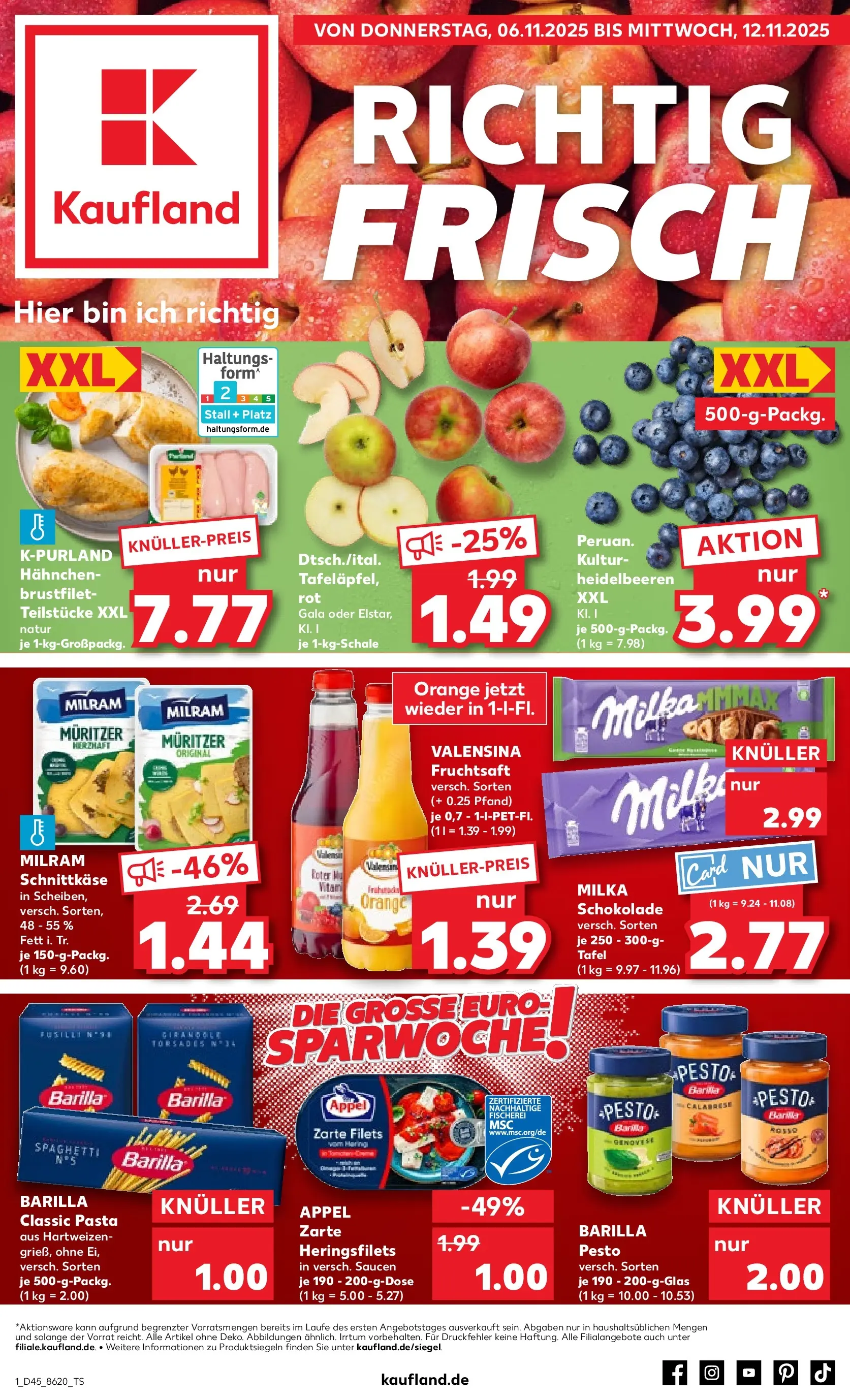 Prospekt Kaufland ab 06.11.2025 » Angebote und Werbung Online | Seite: 9 | Produkte: Schokolade, Milka, Heidelbeeren, Valensina Prospekt Kaufland ab 06.11.2025 » Angebote Online zum Blättern | Seite: 9 | Produkte: Schokolade, Milka, Heidelbeeren, Valensina