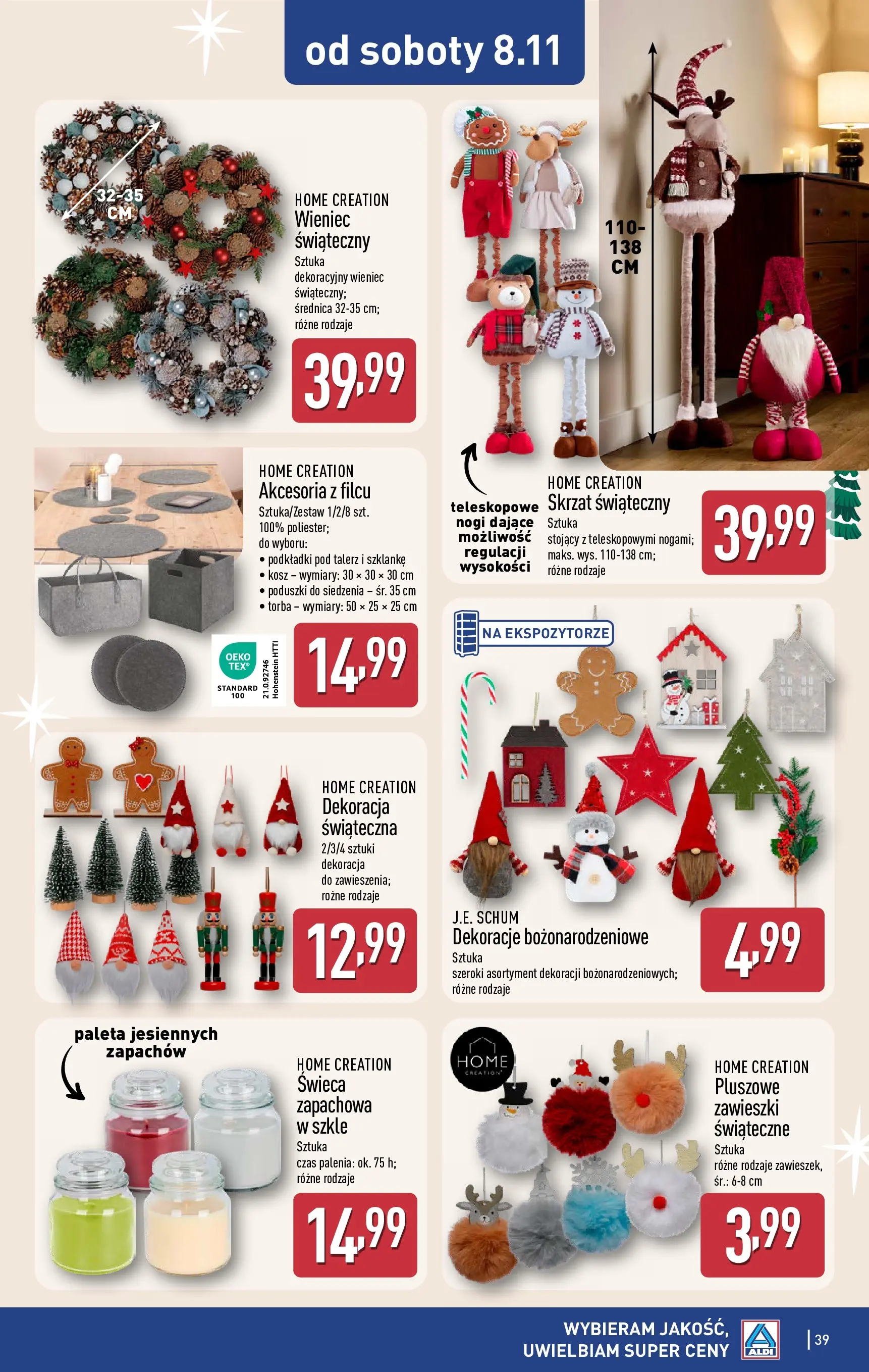 Aldi - Aż do 90% taniej w ALDI! od 02.11.2025 - Ulotka PDF, promocje | Strona: 39 | Produkty: Wieniec, Torba, Kosz