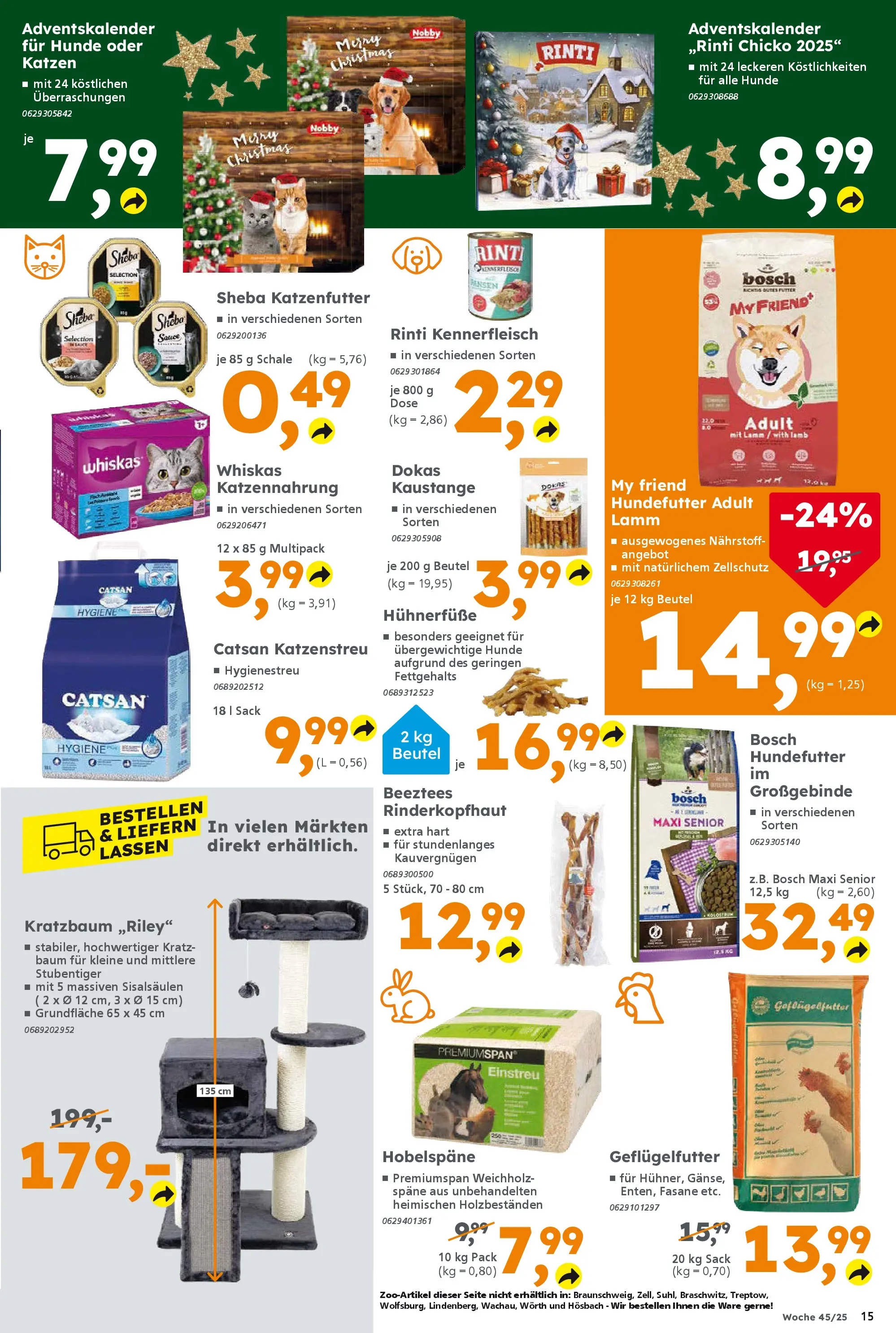 Globus Baumarkt prospekt Forchheim	 (ab 03.11.2025) zum Blättern | Seite: 15 | Produkte: Catsan, Bosch, Sheba, Whiskas