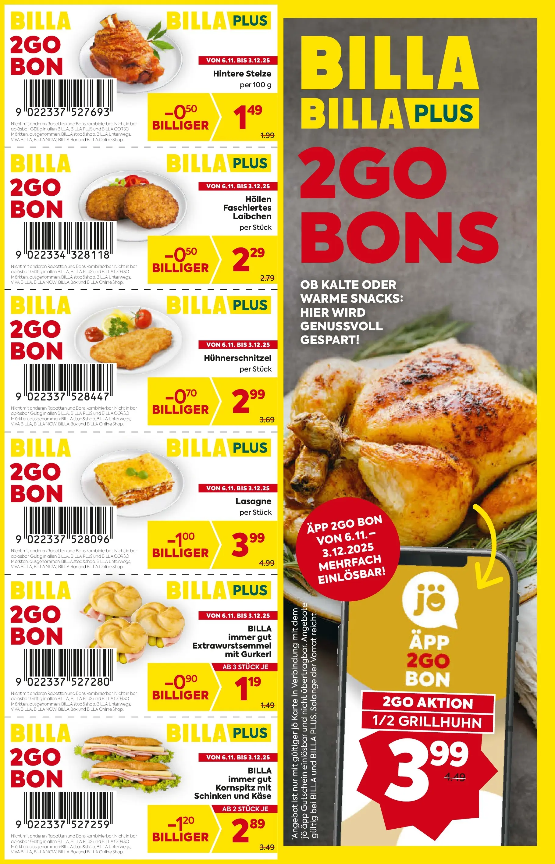 Billa - BILLA: 2GO BONS ab 05.11.2025 - Angebote, Prospekt | Seite: 1
