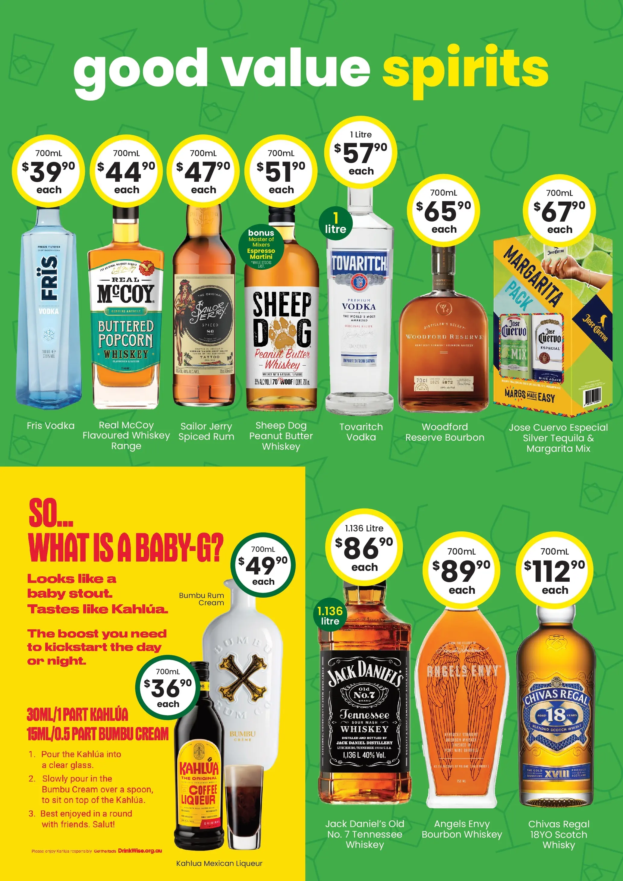 The Bottle-O Catalogue Burdell  - 03/11/2025 > weekly / monthly specials | Page: 4 | Products: Cream, Popcorn, Whiskey, Rum