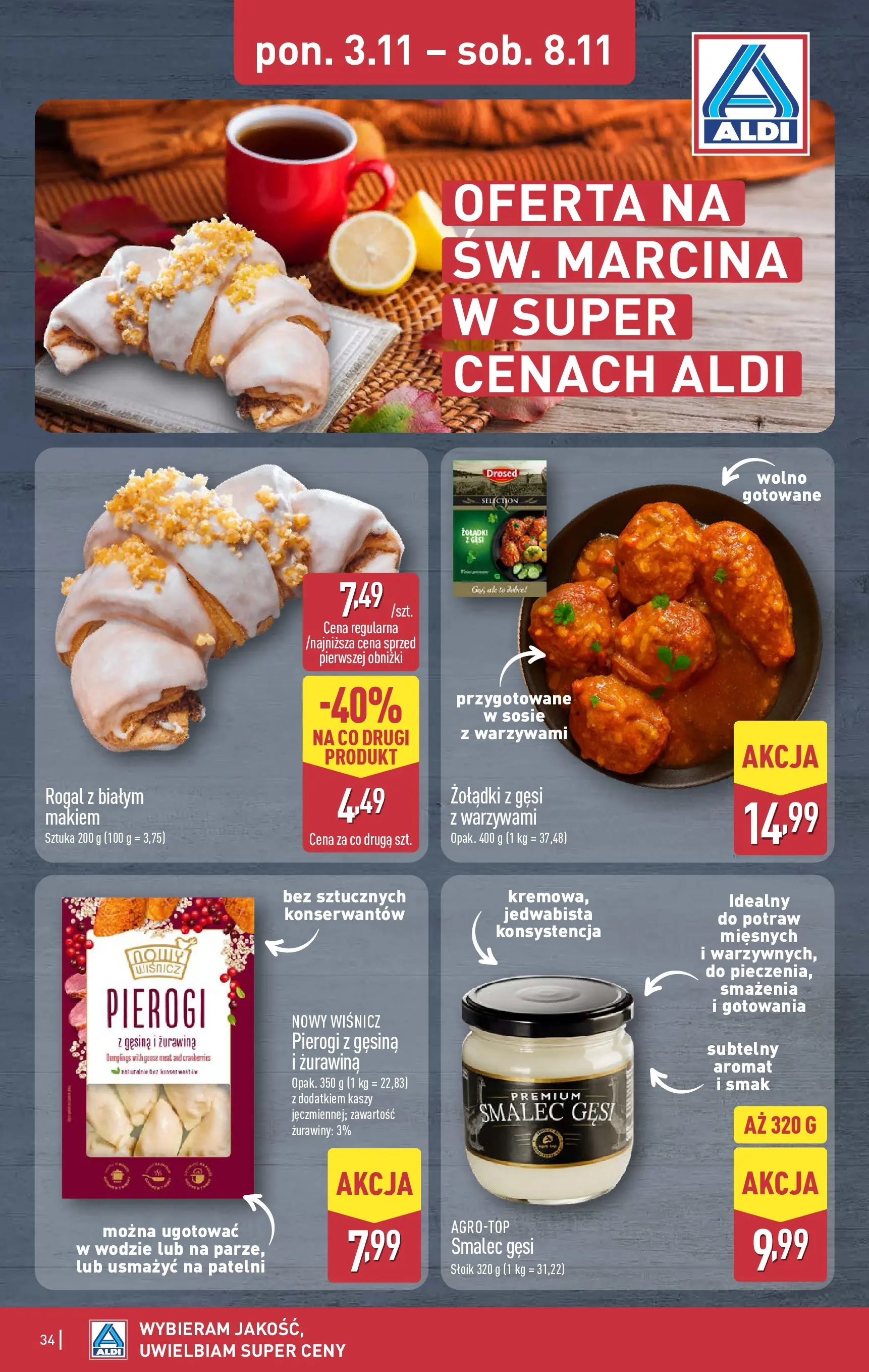 Aldi - Aż do 90% taniej w ALDI! od 02.11.2025 - Ulotka PDF, promocje | Strona: 34 | Produkty: Pierogi, Żurawina