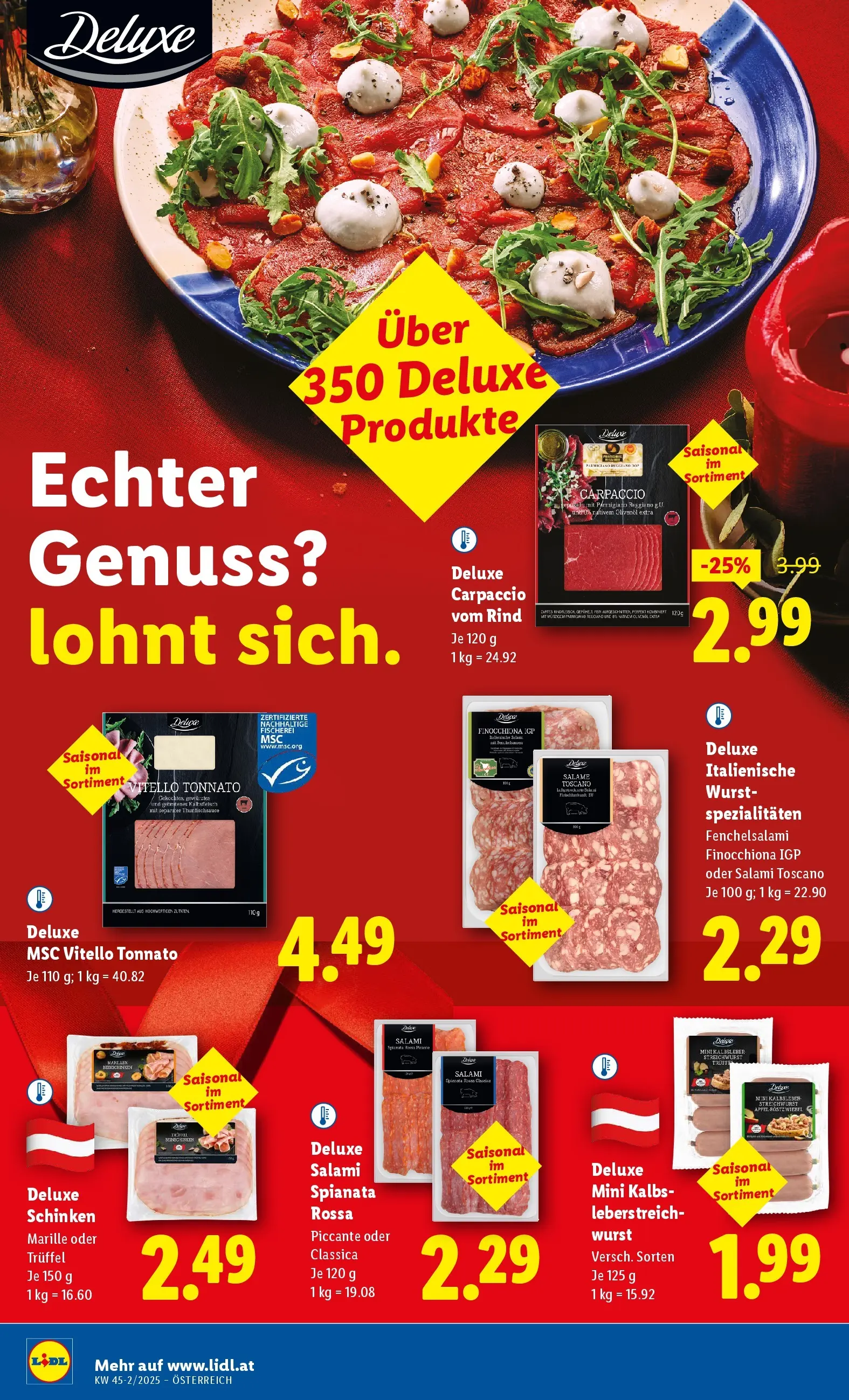 Lidl - Lidl: Flugblatt in deiner Nähe ab 05.11.2025 - Angebote ab donnerstag | Seite: 2 | Produkte: Wurst, Salami, Schinken, Äpfel