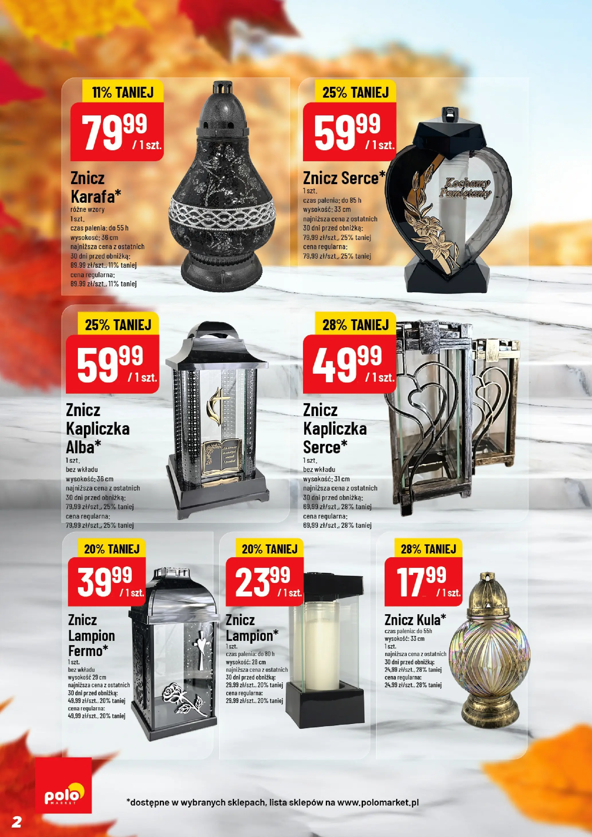 Nowa POLOmarket gazetka od jutra 29.10.2025 (PDF) | Strona: 2 | Produkty: Znicz kapliczka