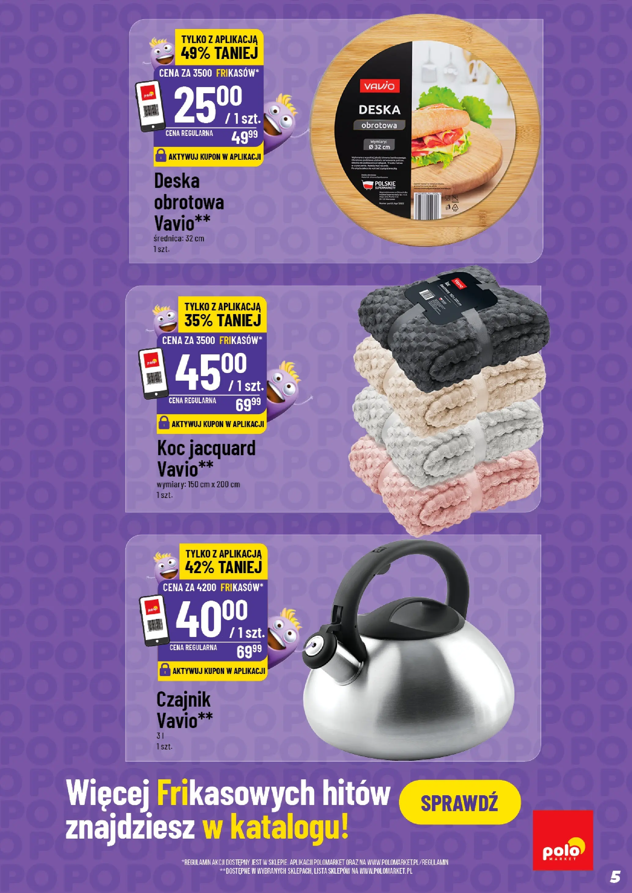 Nowa POLOmarket gazetka od jutra 29.10.2025 (PDF) | Strona: 5 | Produkty: Czajnik, Koc