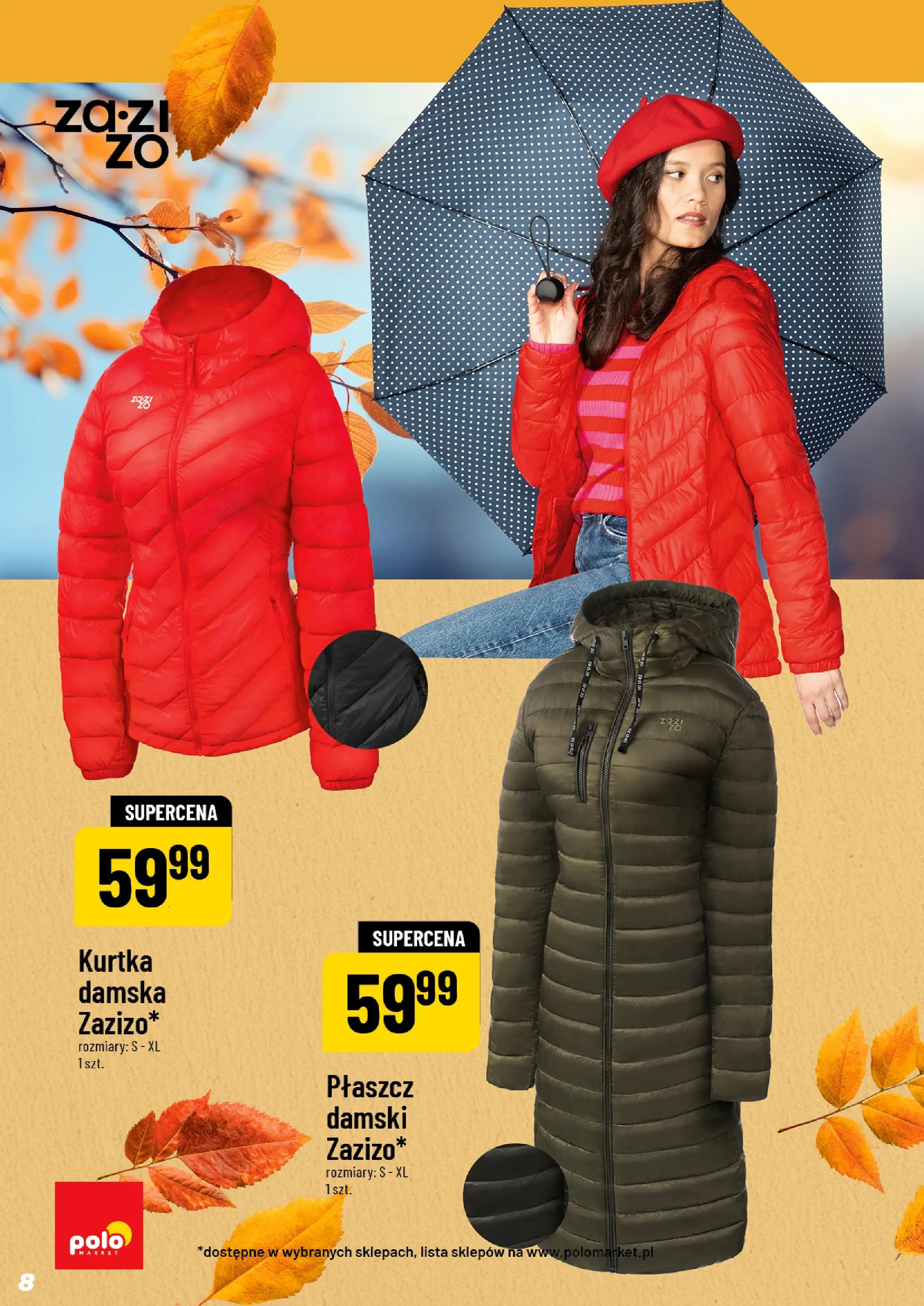 Nowa POLOmarket gazetka od jutra 29.10.2025 (PDF) | Strona: 8 | Produkty: Kurtka, Płaszcz