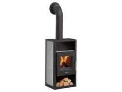 Justus Texas Kaminofen Keramik Grau