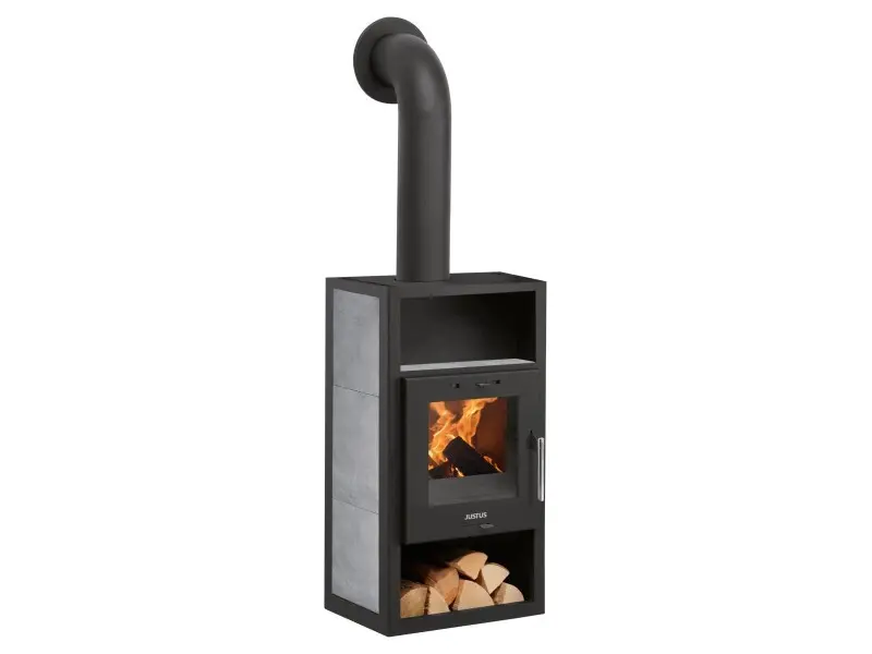 Justus Texas Kaminofen Keramik Grau