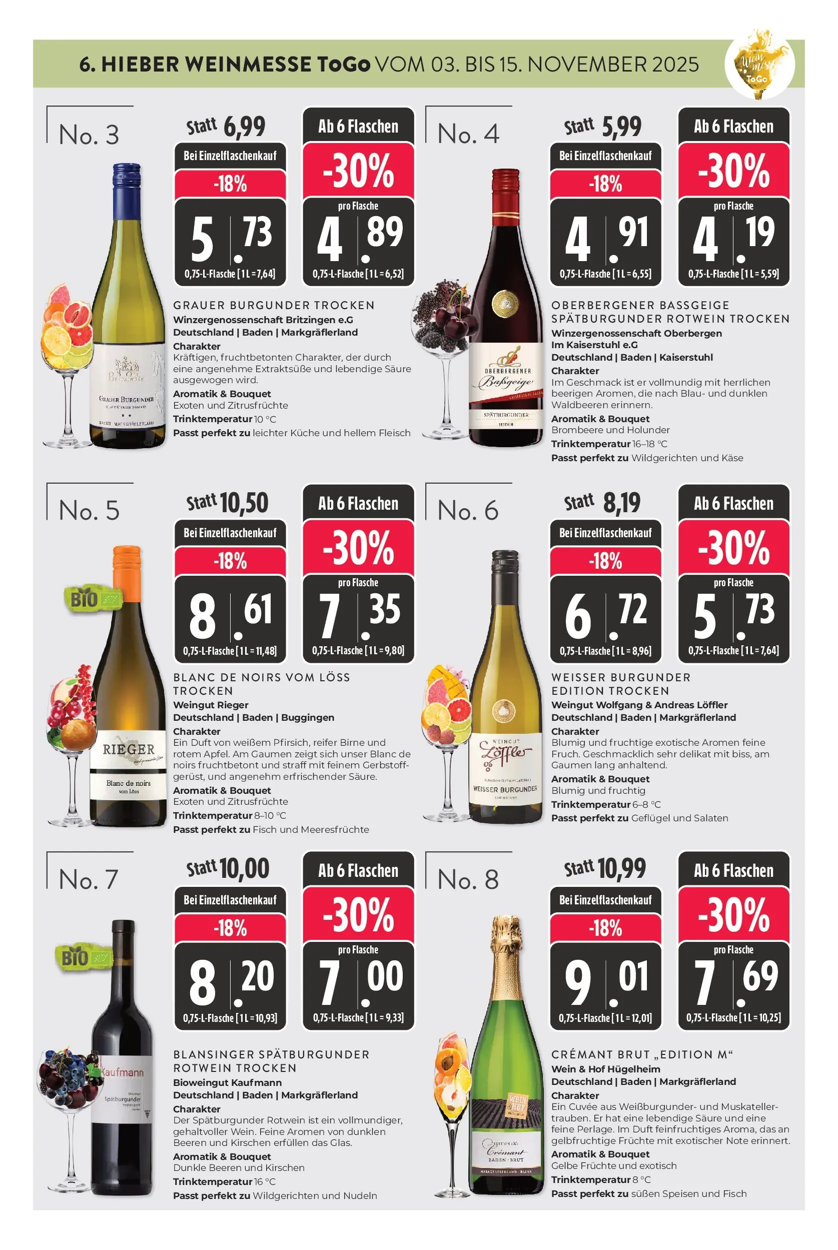 Entdecke - Hieber's Frischecenter: Meine Woche (ab 02.11.2025) zum Blättern | Seite: 8 | Produkte: Rotwein trocken, Kirschen, Meeresfrüchte, Fleisch